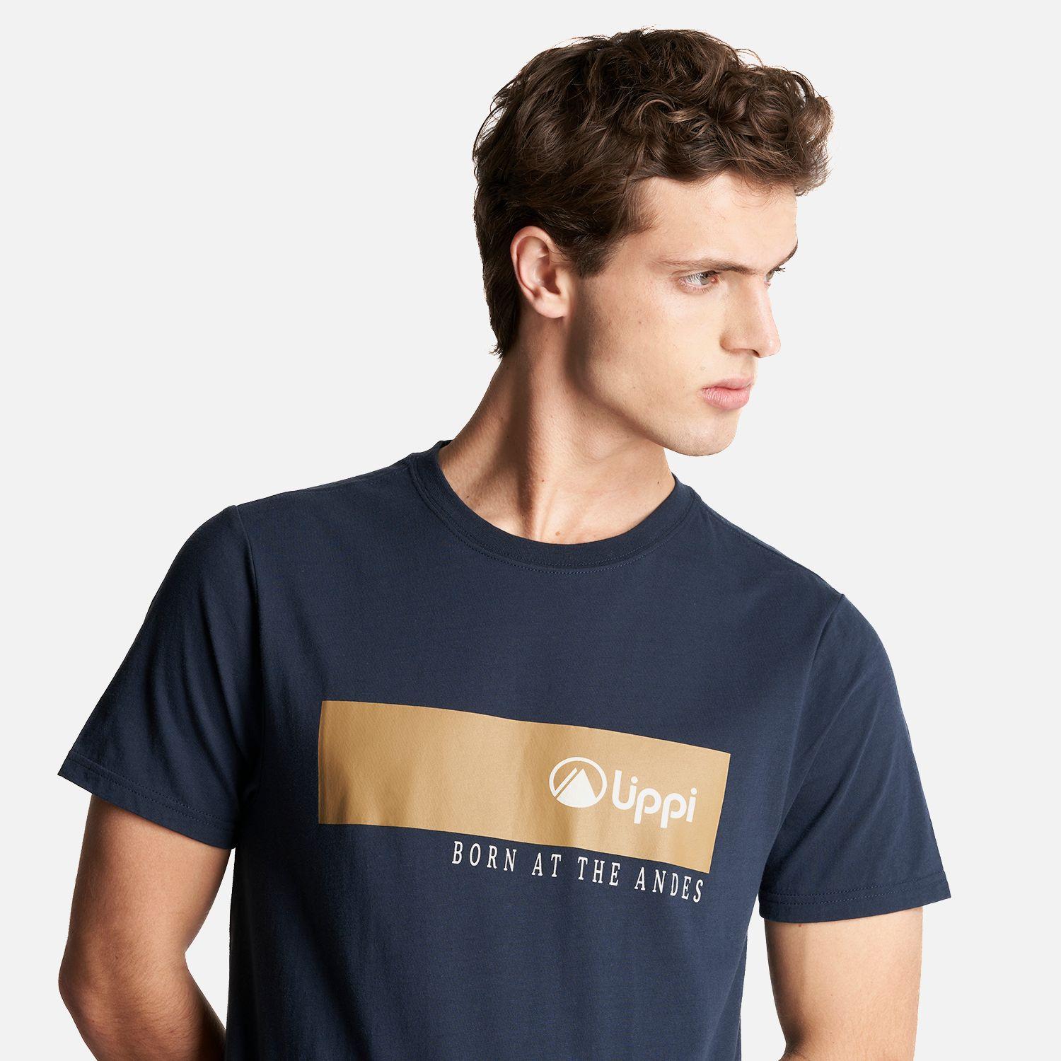 Polera Hombre Logo Lippi T-Shirt Front Line Azul Noche Lippi-5