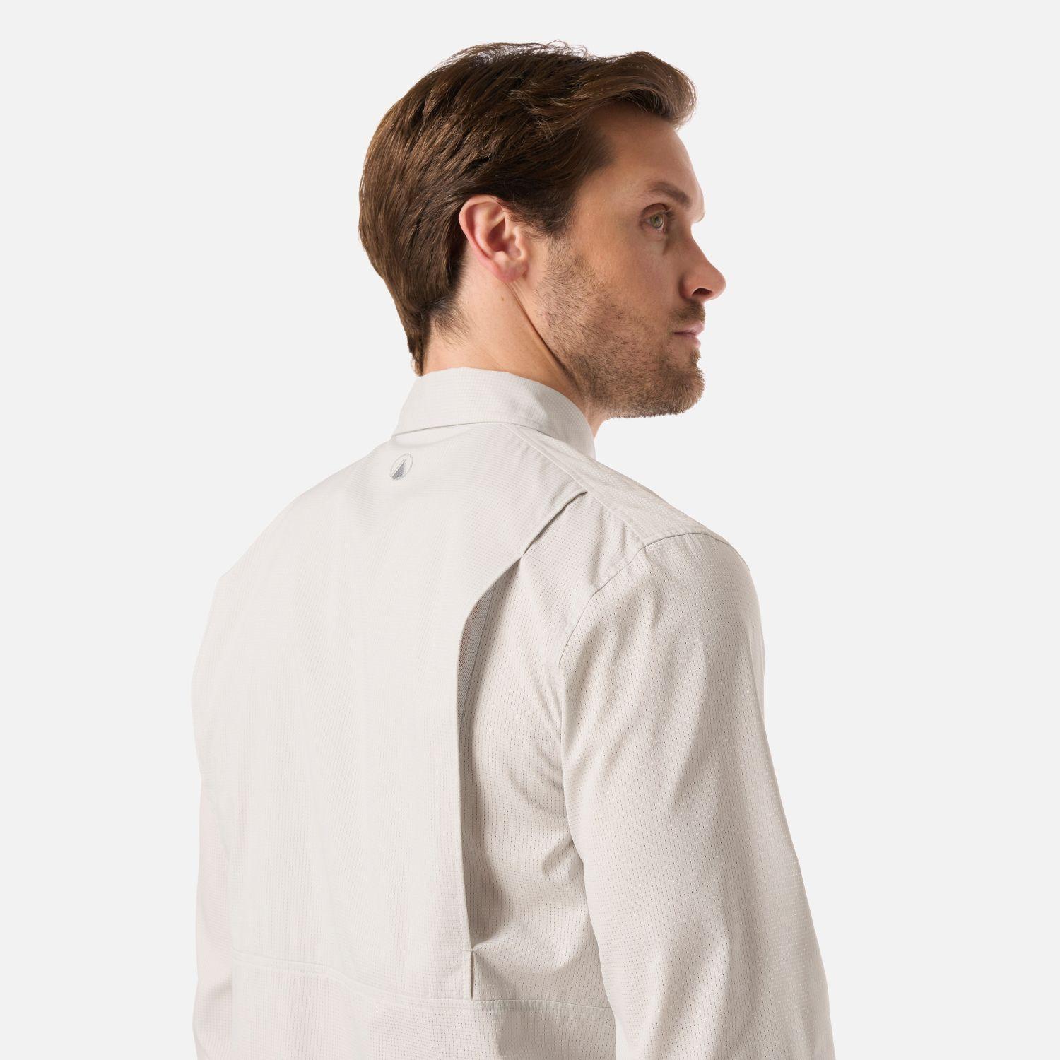 Camisa Hombre Rosselot Long Sleeve Q-Dry Shirt Gris Claro Lippi V26-4