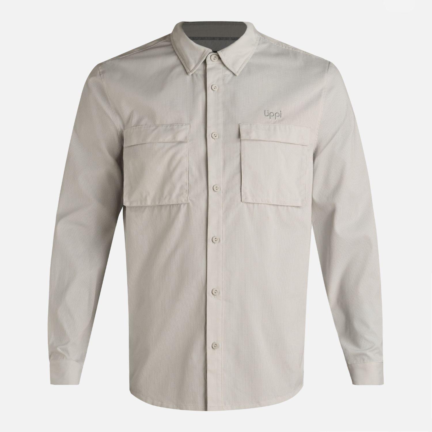 Camisa Hombre Rosselot Long Sleeve Q-Dry Shirt Gris Claro Lippi V26-7