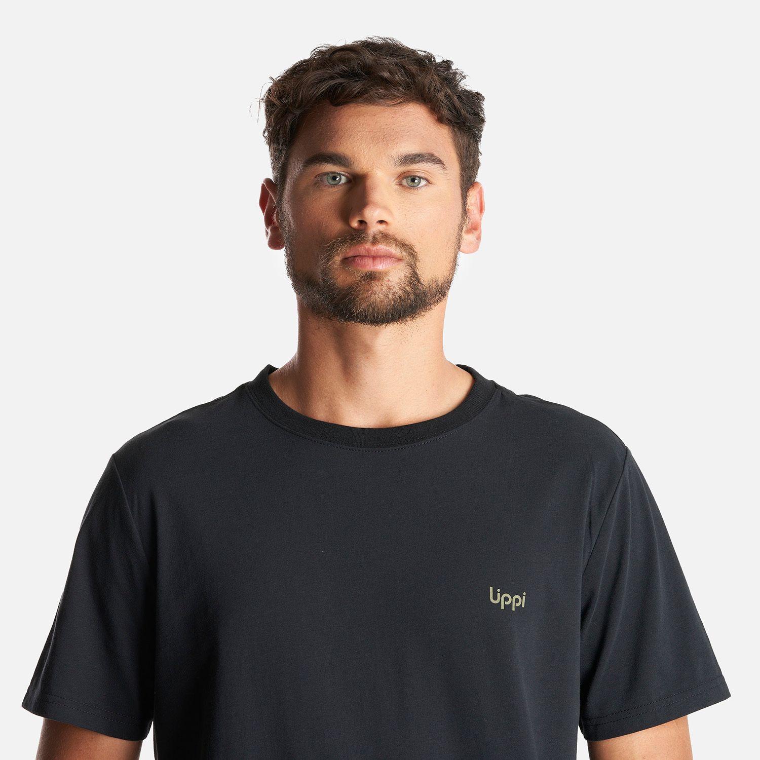 Polera Hombre Ulmo Cotton UV-Stop T-Shirt Negro Lippi I23-4