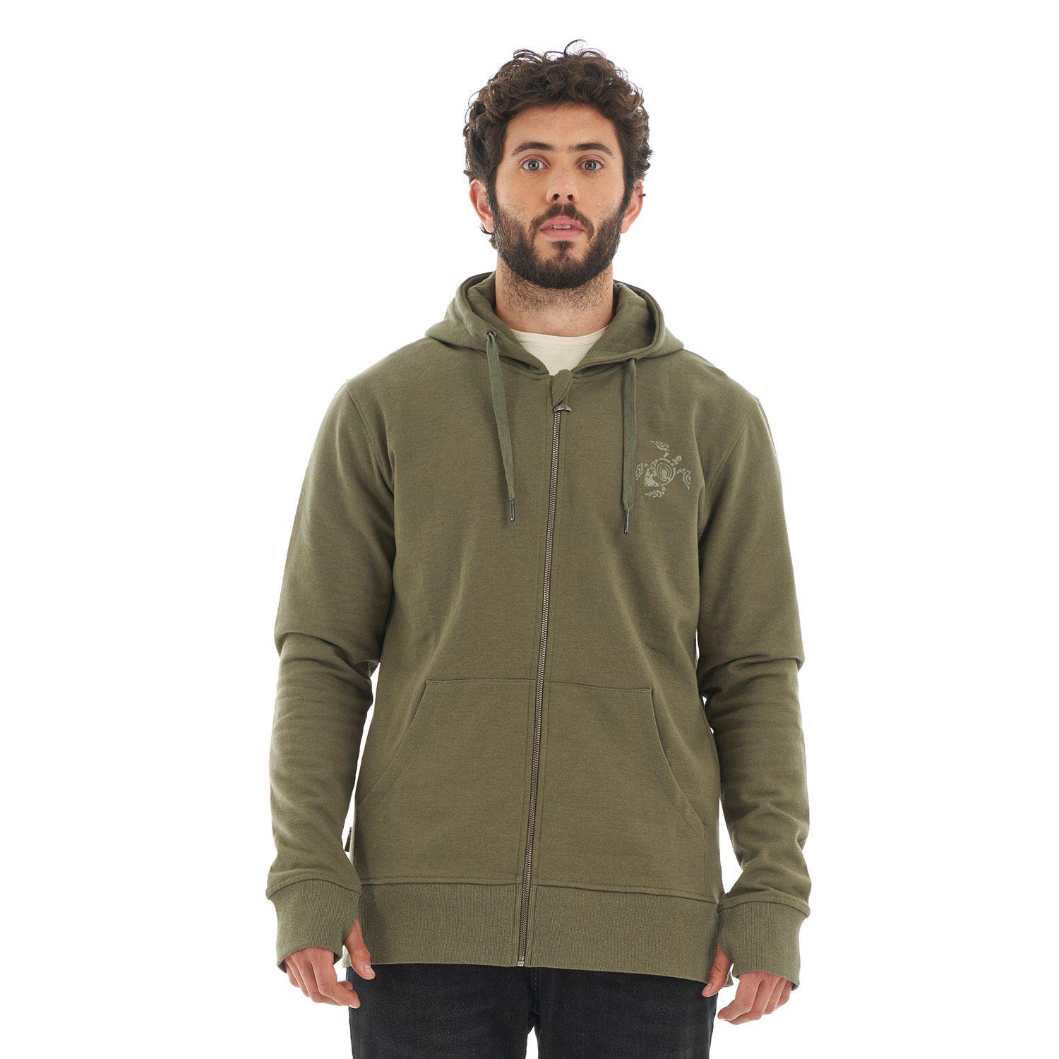Poleron Hombre Ninja Verde Militar Haka Honu V22-1