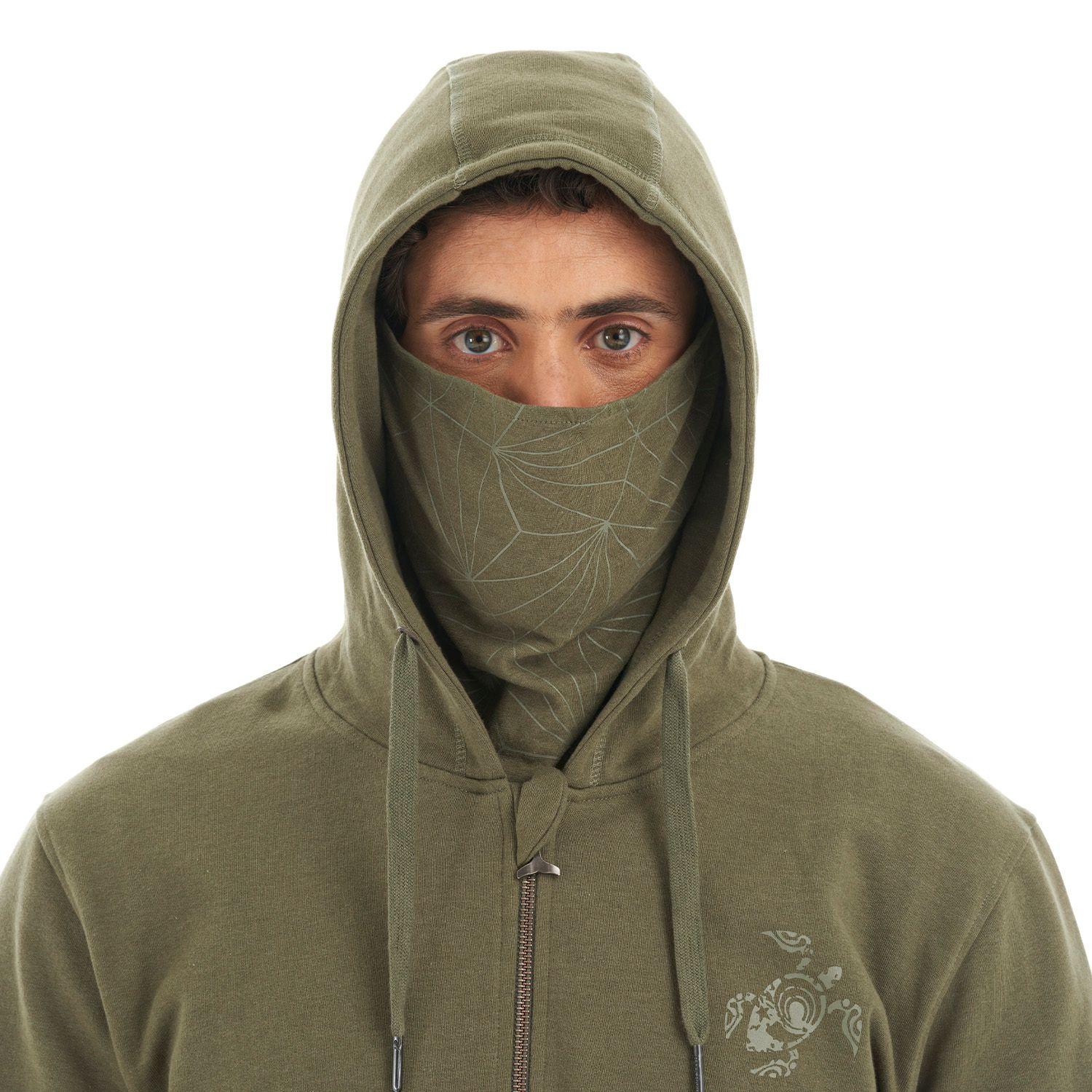 Poleron Hombre Ninja Verde Militar Haka Honu V22-6