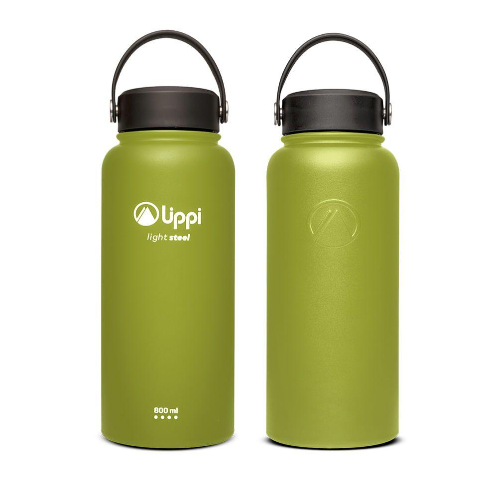 Botella Unisex Light Steel Wide Top Bottle 950 ML Verde Militar Lippi-0