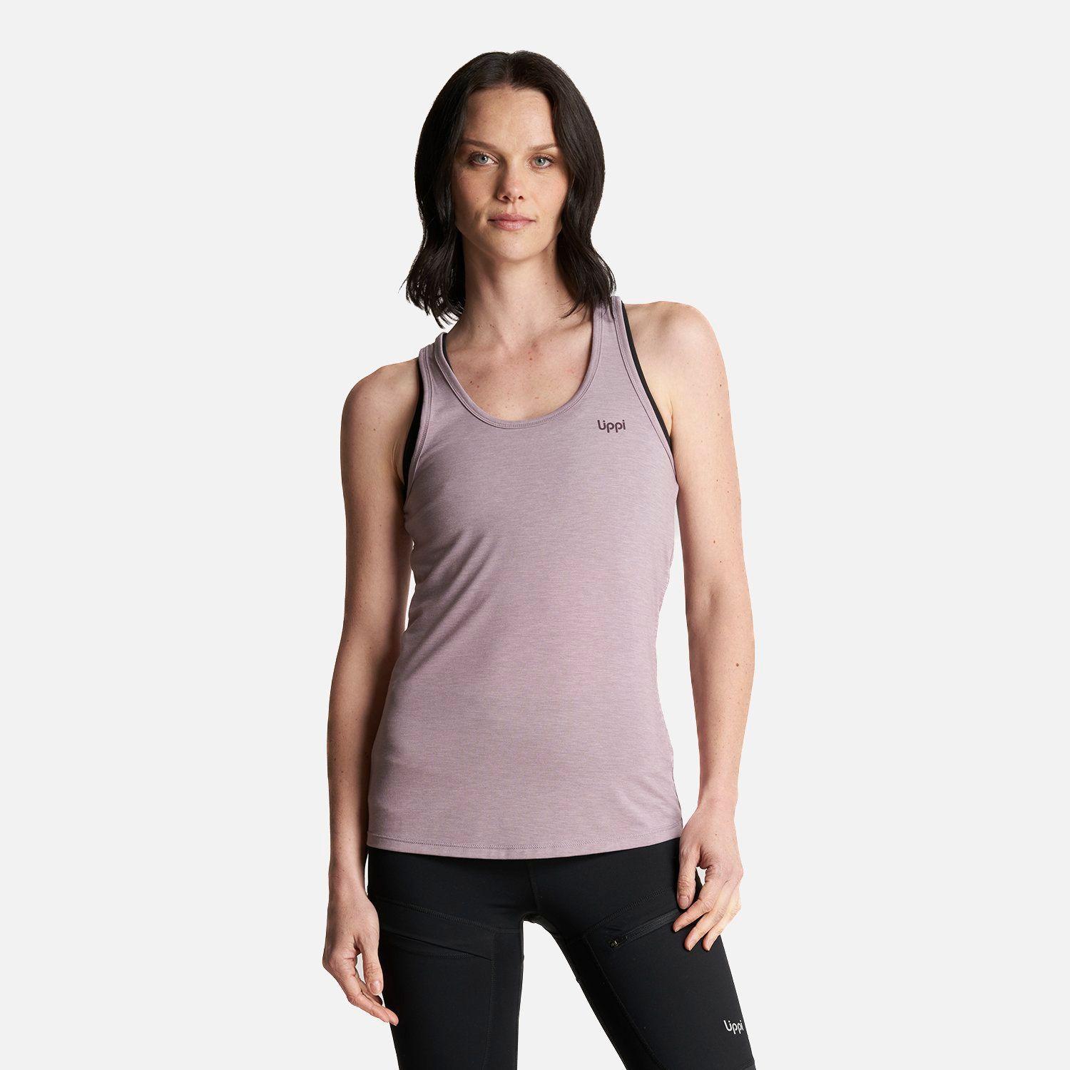 Polera Mujer Summit UV-Stop Tank Melange Malva Lippi V23-1