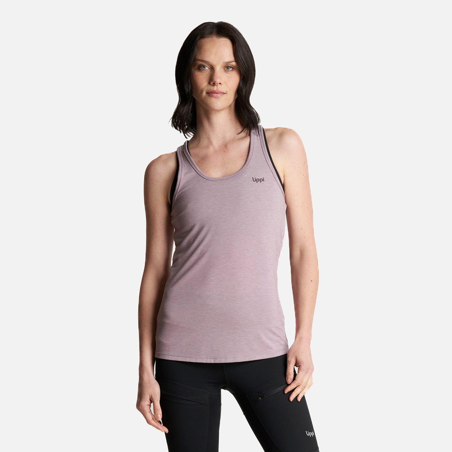 Polera Mujer Summit UV-Stop Tank Melange Malva Lippi-1