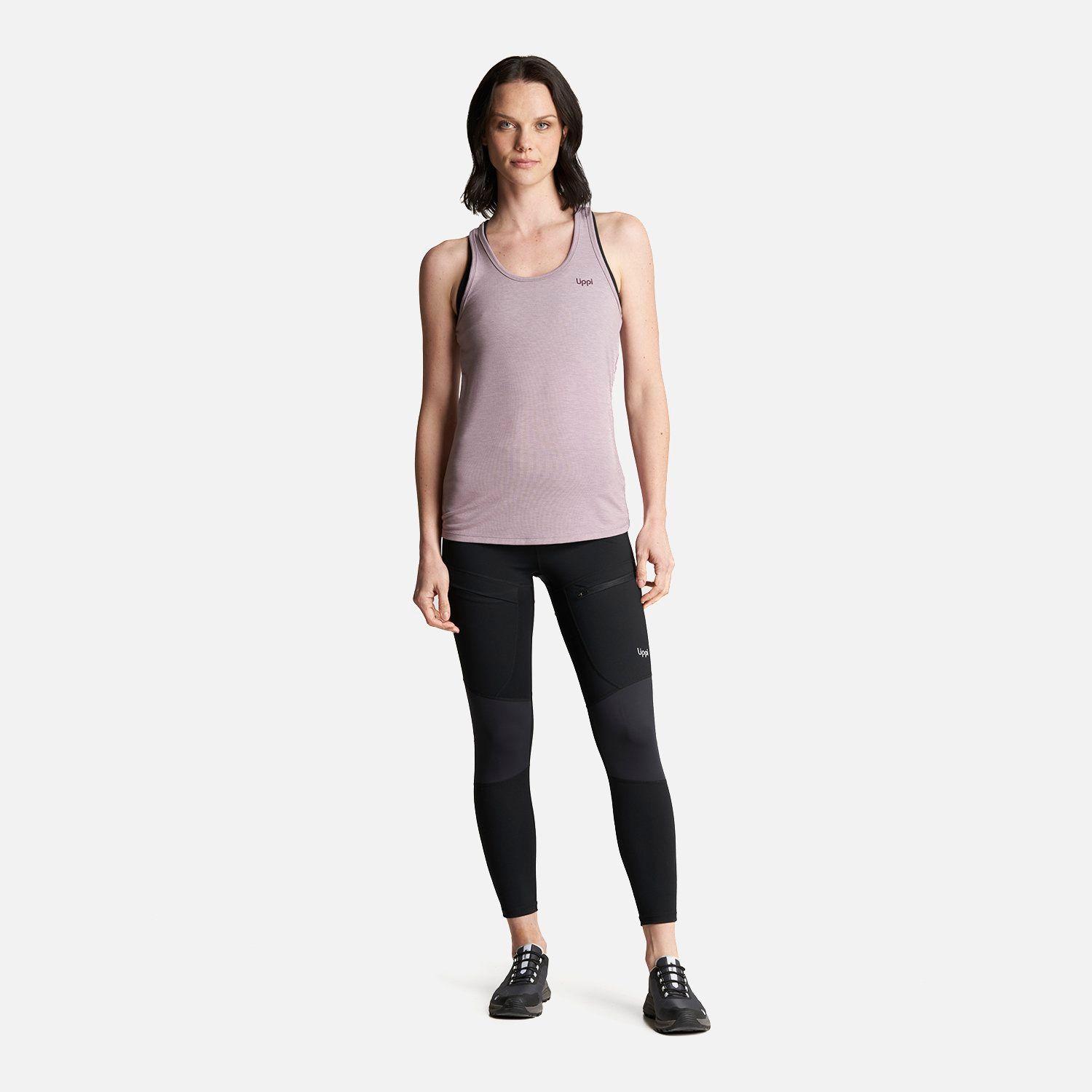 Polera Mujer Summit UV-Stop Tank Melange Malva Lippi-5
