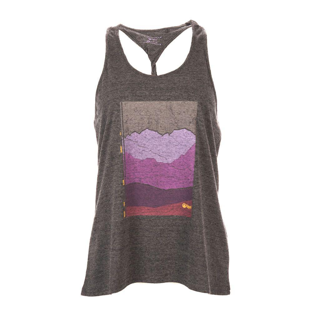 Polera Mujer Crux T-Shirt Melange Gris Oscuro Lippi-0