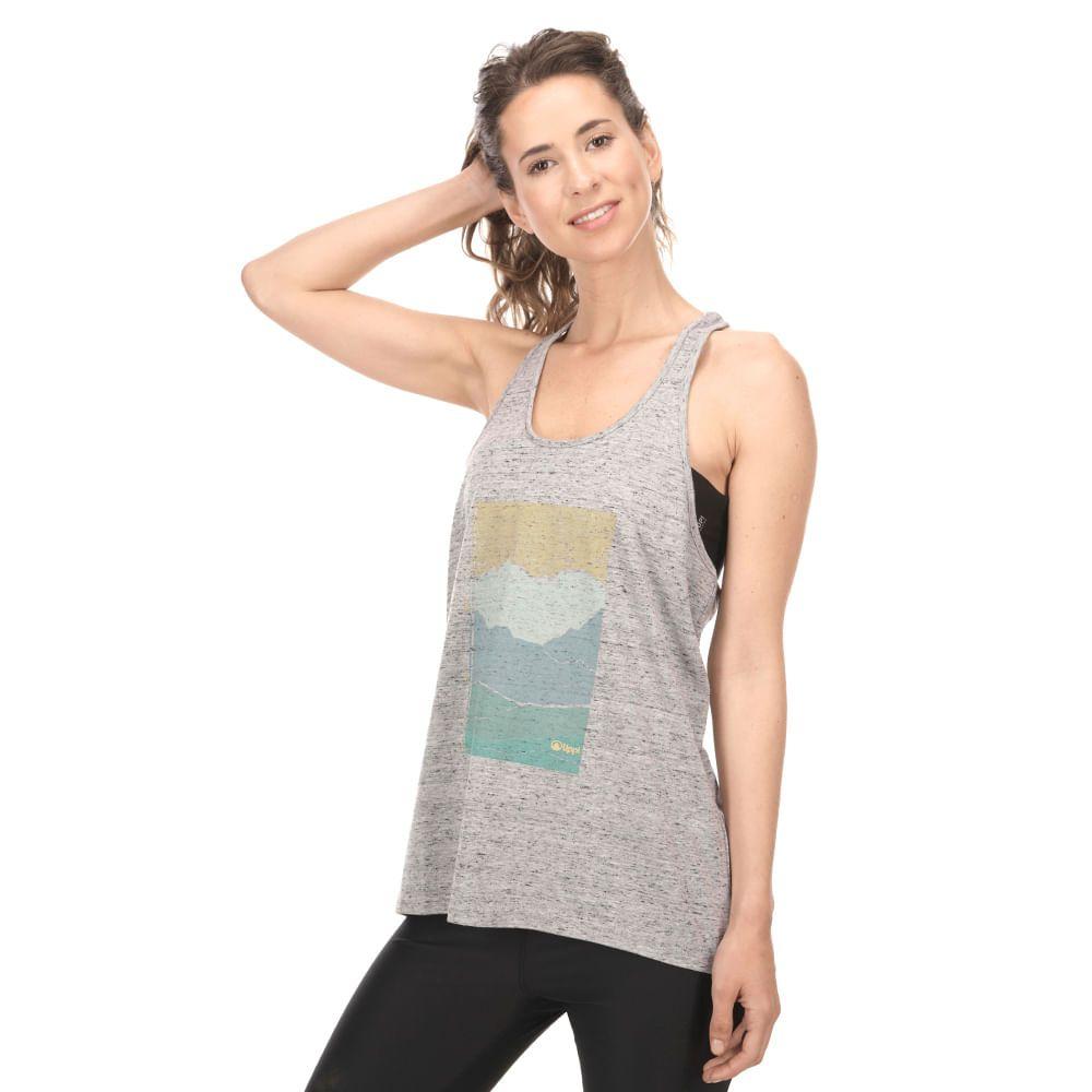 Polera Mujer Crux T-Shirt Melange Gris Oscuro Lippi-2