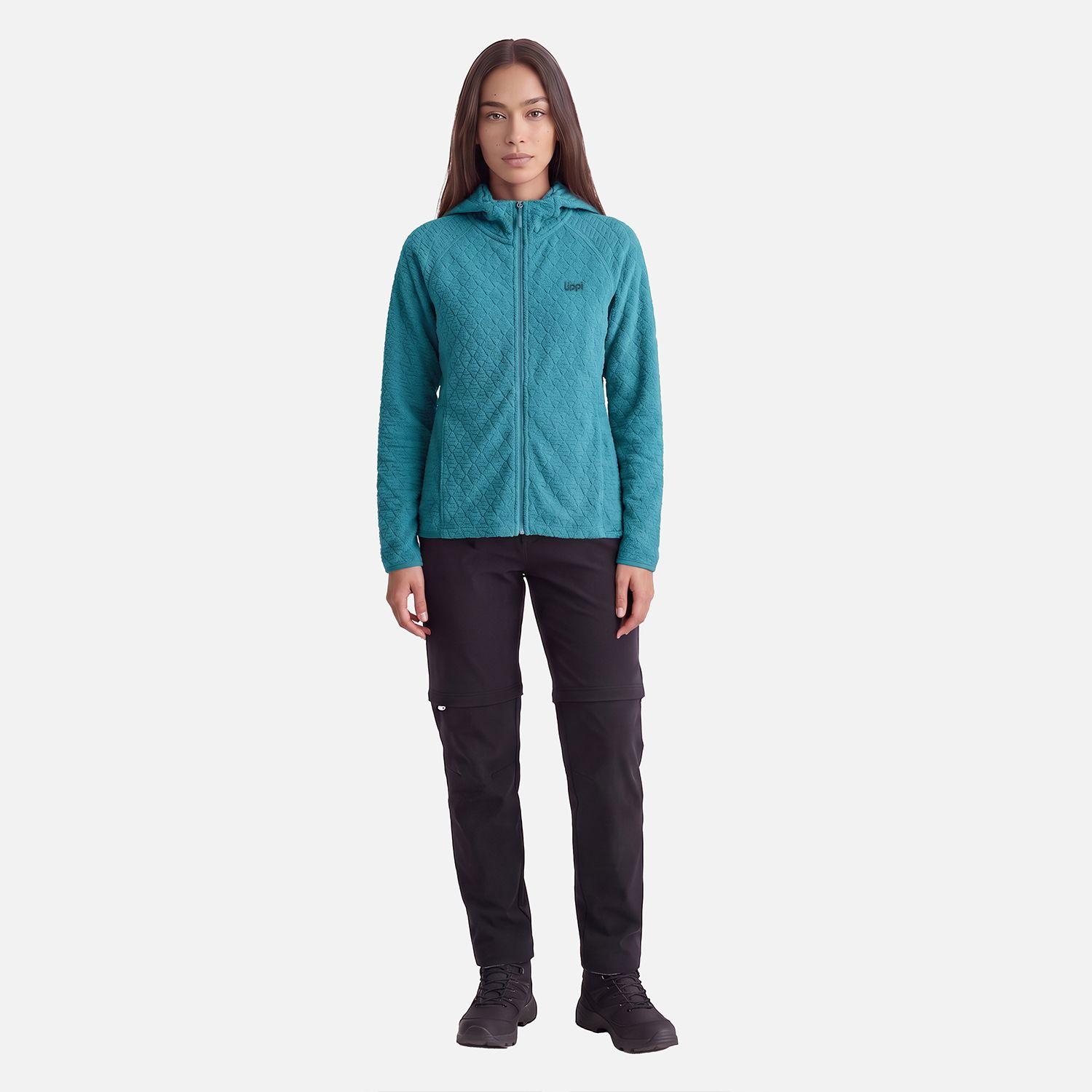 Polerón Mujer Jacaranda Nano-F Full Zip Hoody Petroleo Claro Lippi V27-2
