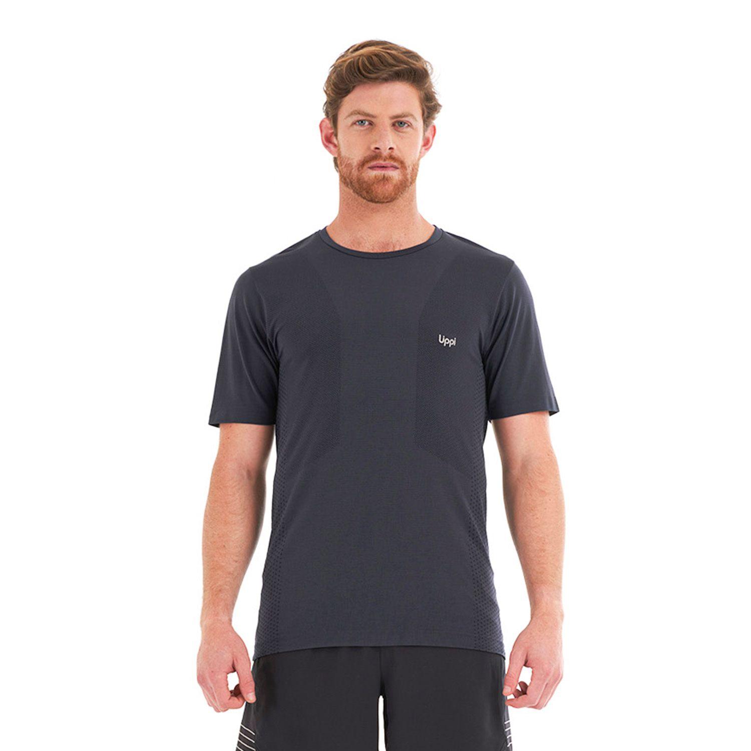 Polera Hombre Challenge Seamless T-Shirt Azul Piedra Lippi-1