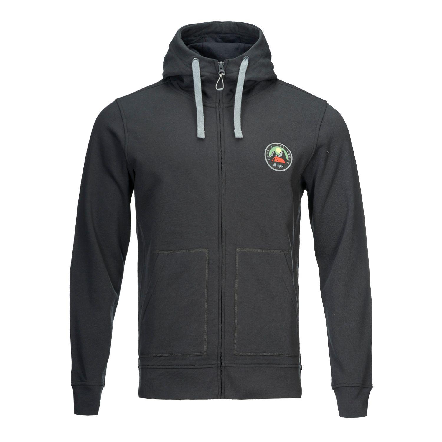 Poleron Hombre Insigne Full Zip Hoody Sweatshirt Melange Grafito Lippi V22-0