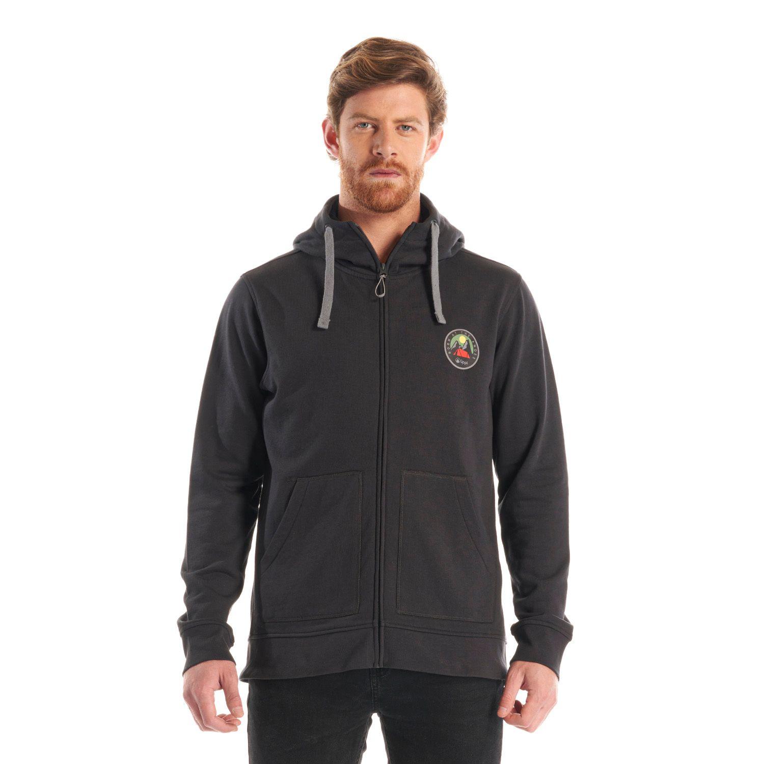 Poleron Hombre Insigne Full Zip Hoody Sweatshirt Melange Grafito Lippi V22-1