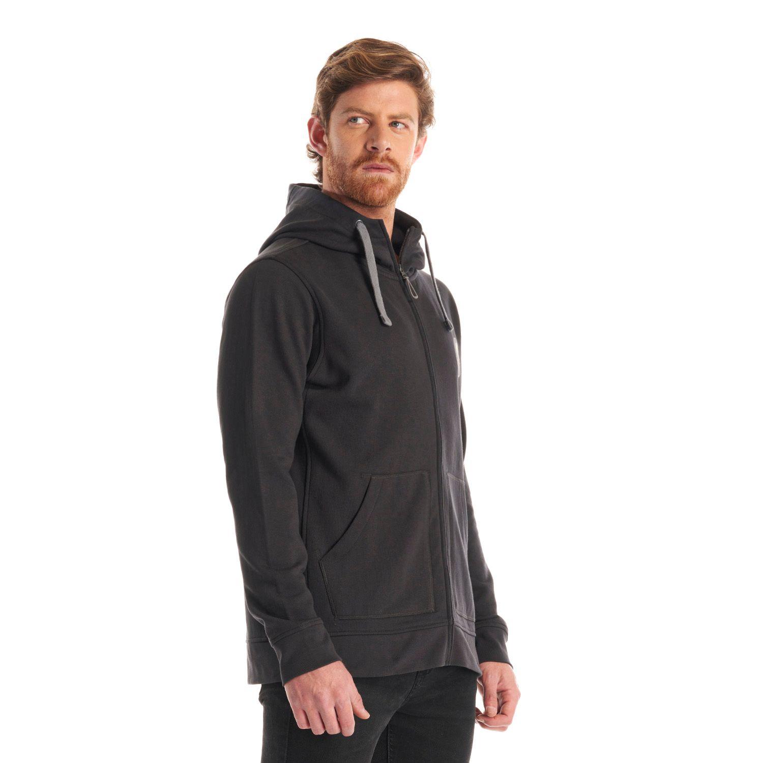 Poleron Hombre Insigne Full Zip Hoody Sweatshirt Melange Grafito Lippi V22-2