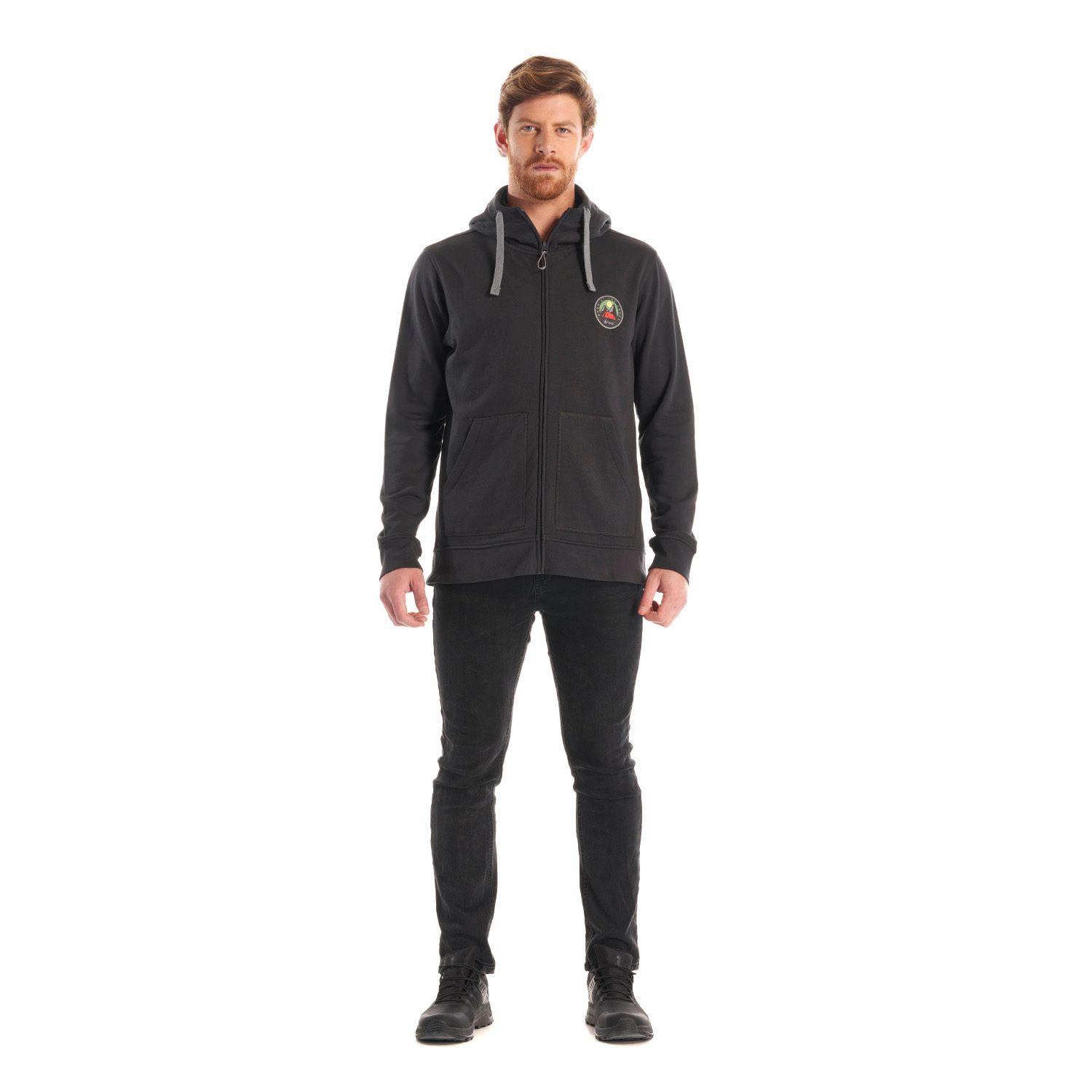 Poleron Hombre Insigne Full Zip Hoody Sweatshirt Melange Grafito Lippi V22-8