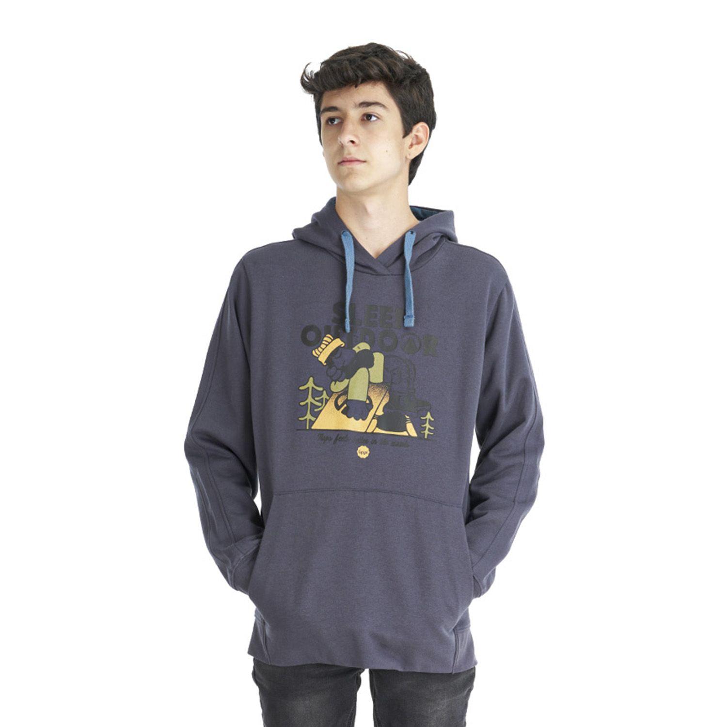 Poleron Teen Boy Insigne Hoody Sweatshirt Azul Piedra Lippi-1