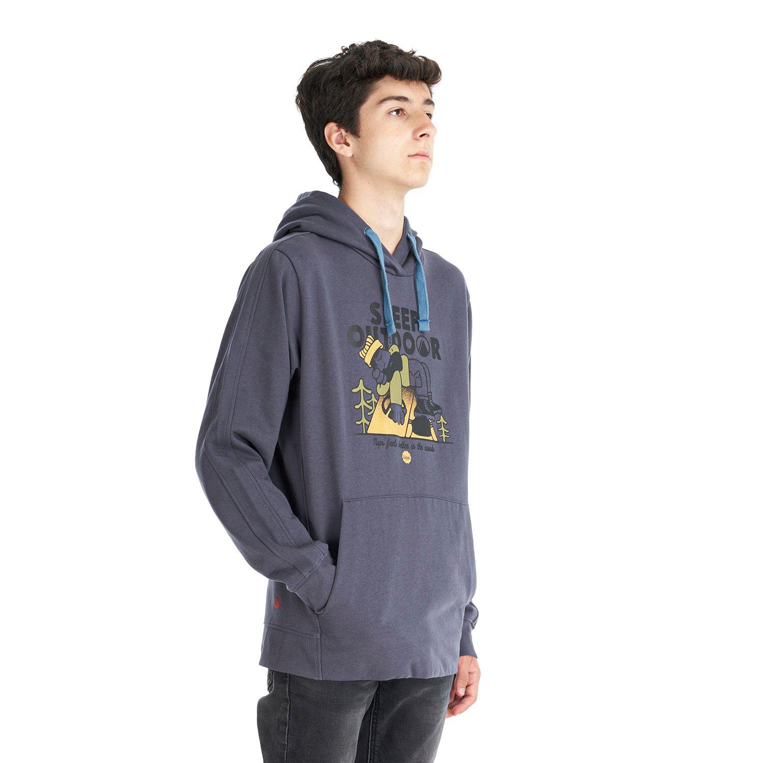 Poleron Teen Boy Insigne Hoody Sweatshirt Azul Piedra Lippi-2