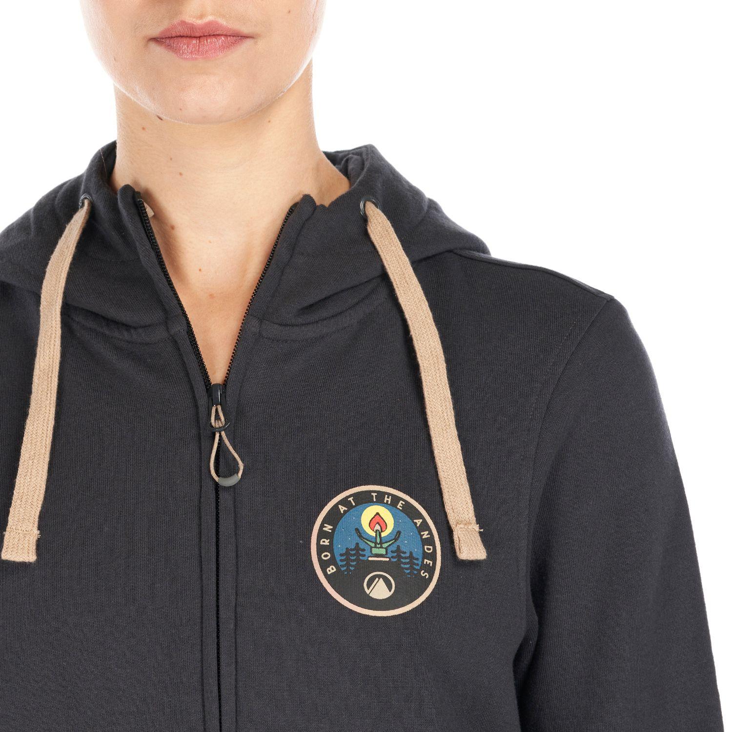 Poleron Mujer Insigne Full Zip Hoody Sweatshirt Melange Grafito Lippi-6