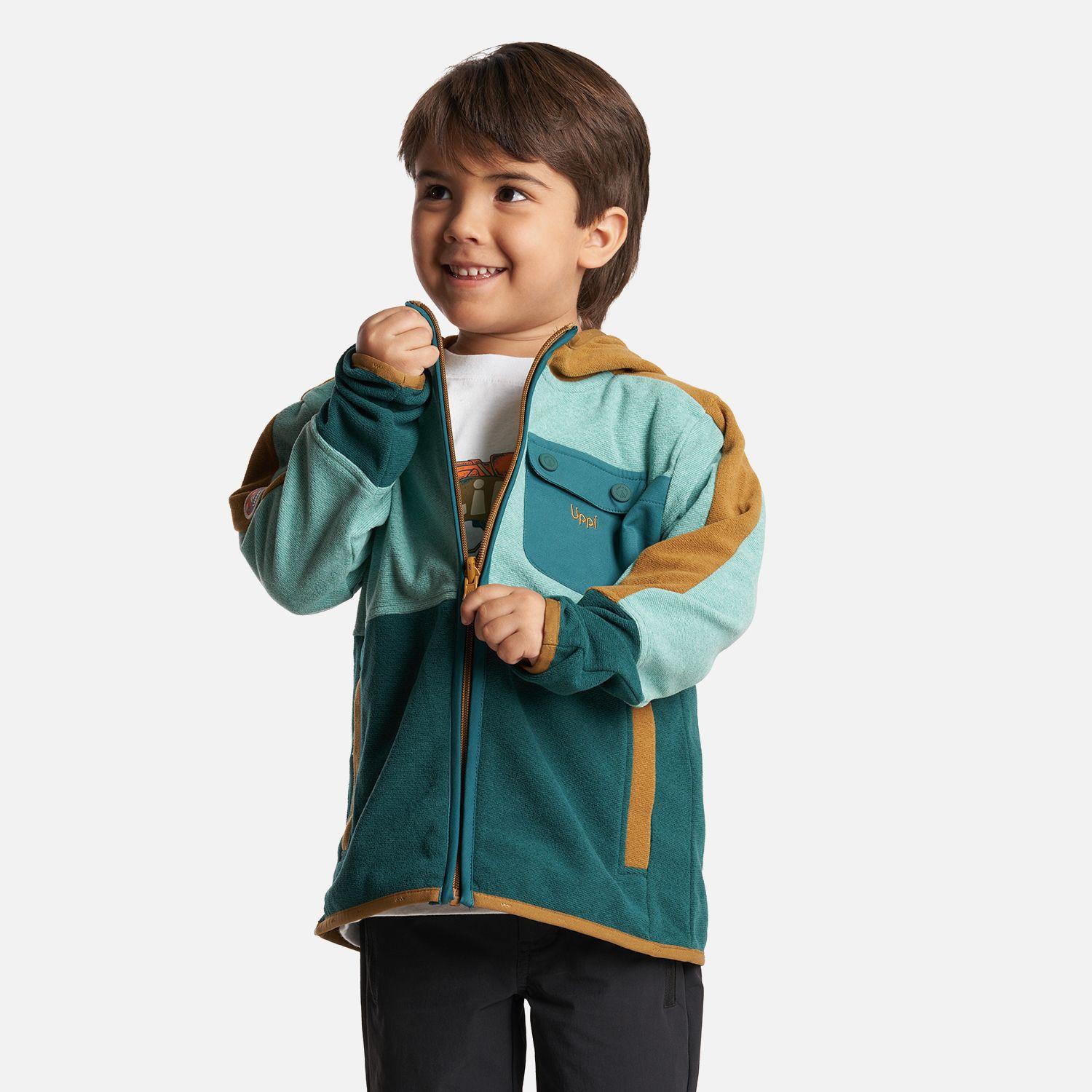 Poleron Niño FirePlace Hoody Sweatshirt Turquesa Lippi-1