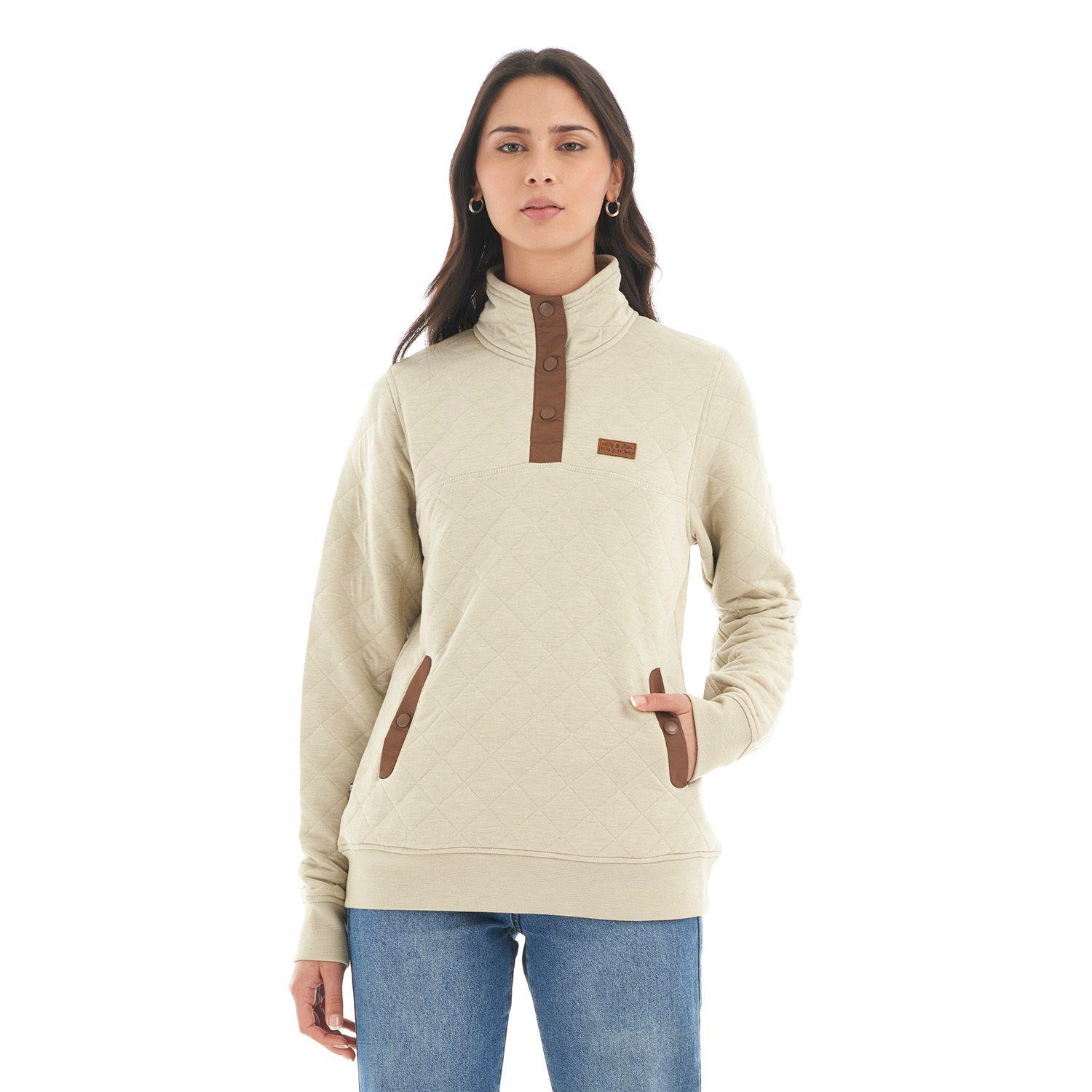 Poleron Mujer Tokerau insulado Beige Haka Honu-1