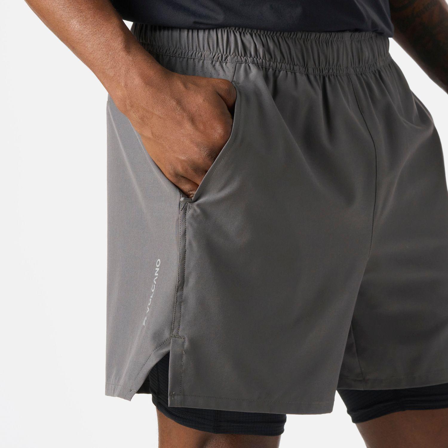 Shorts Hombre Built To Move 2-in-1 5" Gris Medio Vulcano-4