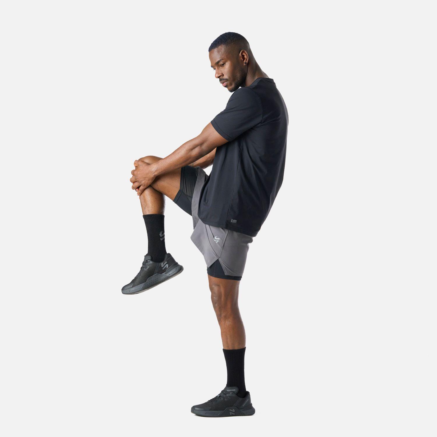 Shorts Hombre Built To Move 2-in-1 5" Gris Medio Vulcano-7