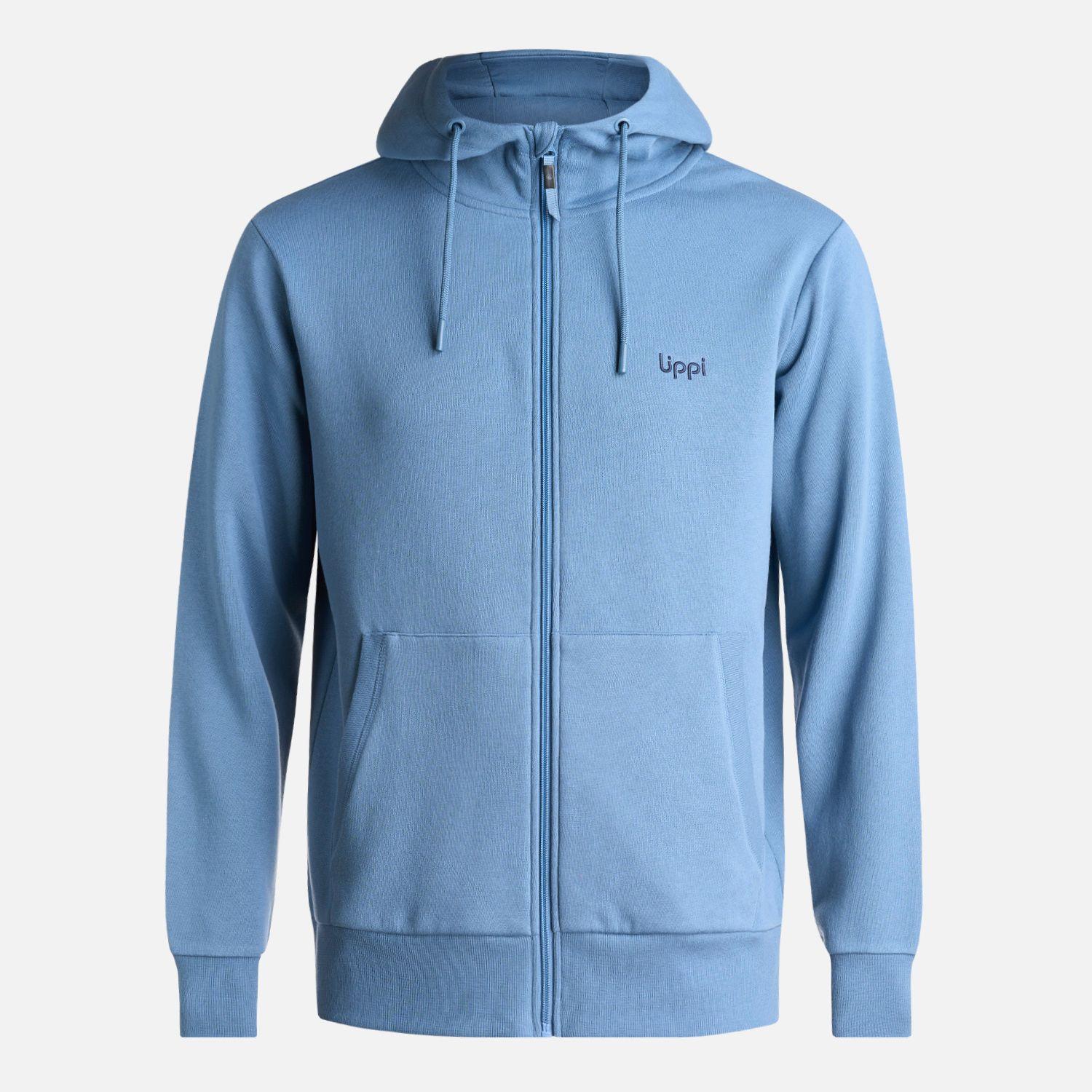 Poleron Hombre Ulmo Full Zip Hoody Sweatshirt Azul Grisaceo Lippi-0