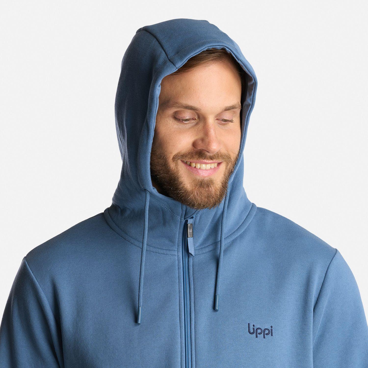 Poleron Hombre Ulmo Full Zip Hoody Sweatshirt Azul Grisaceo Lippi-5