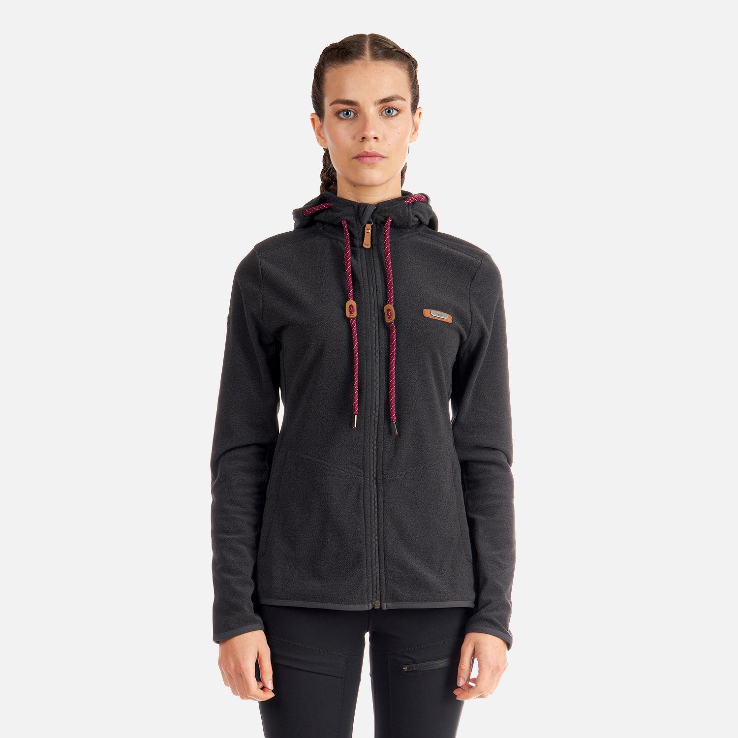 Poleron Mujer Stripes Nano-F Full Zip Hoody Grafito Lippi V22-1