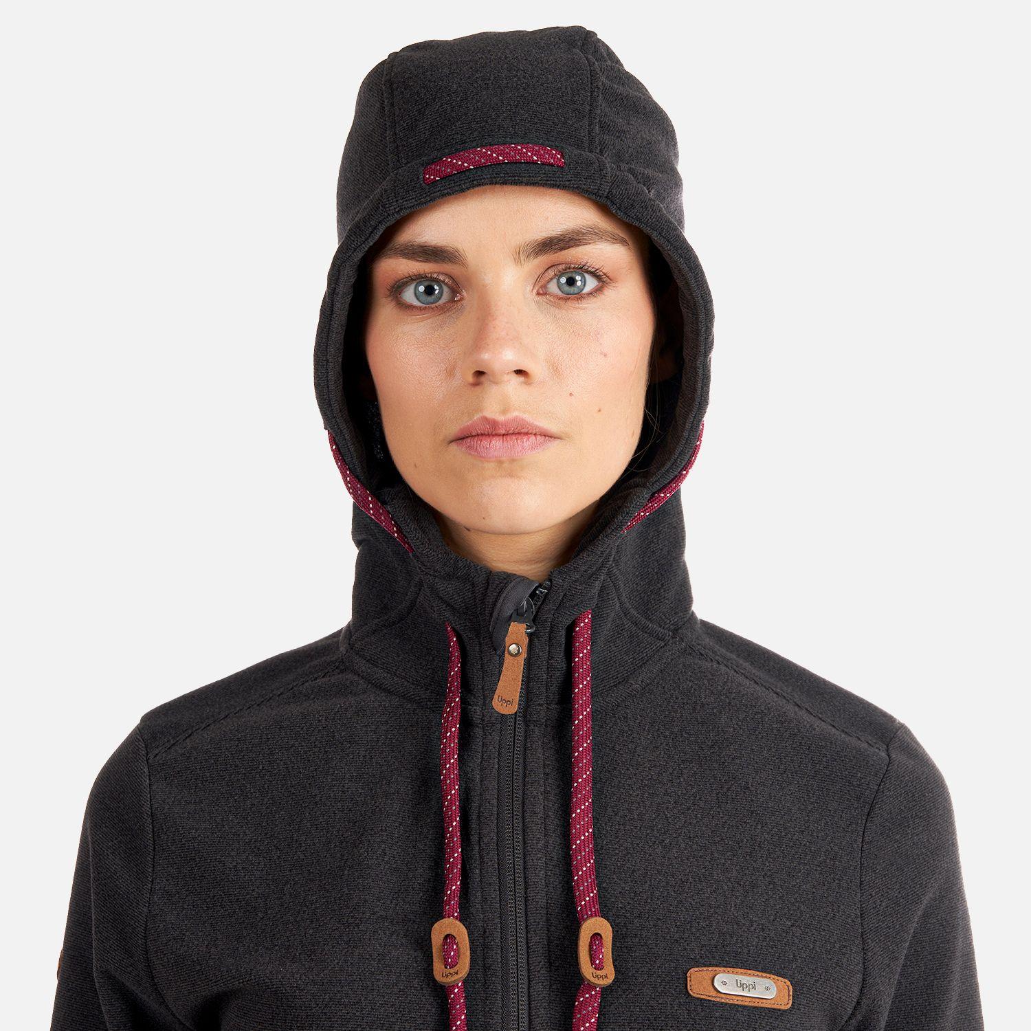 Poleron Mujer Stripes Nano-F Full Zip Hoody Grafito Lippi V22-5