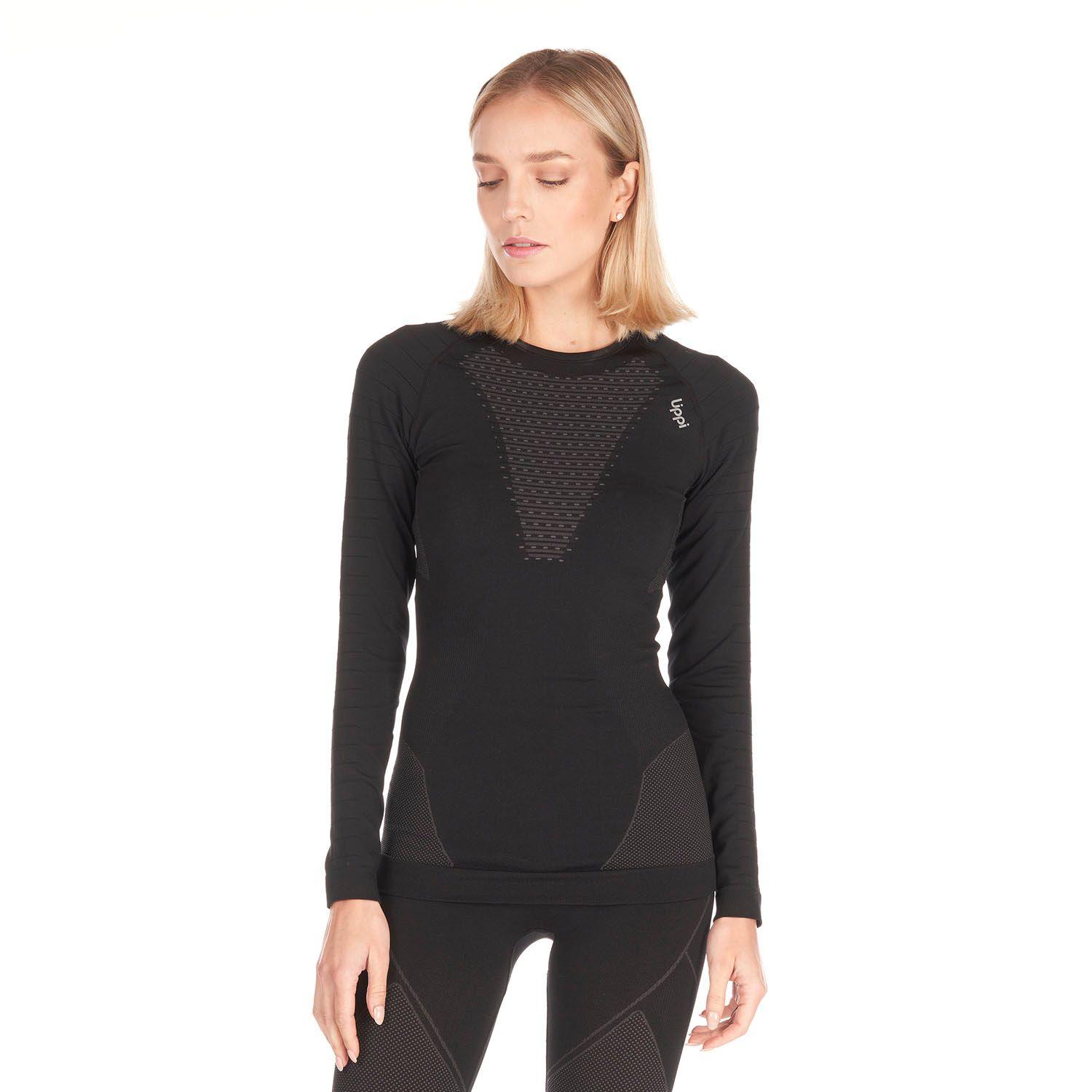 Primera Capa Mujer Skintec 2000 seamless top Negro Grafito Lippi-1