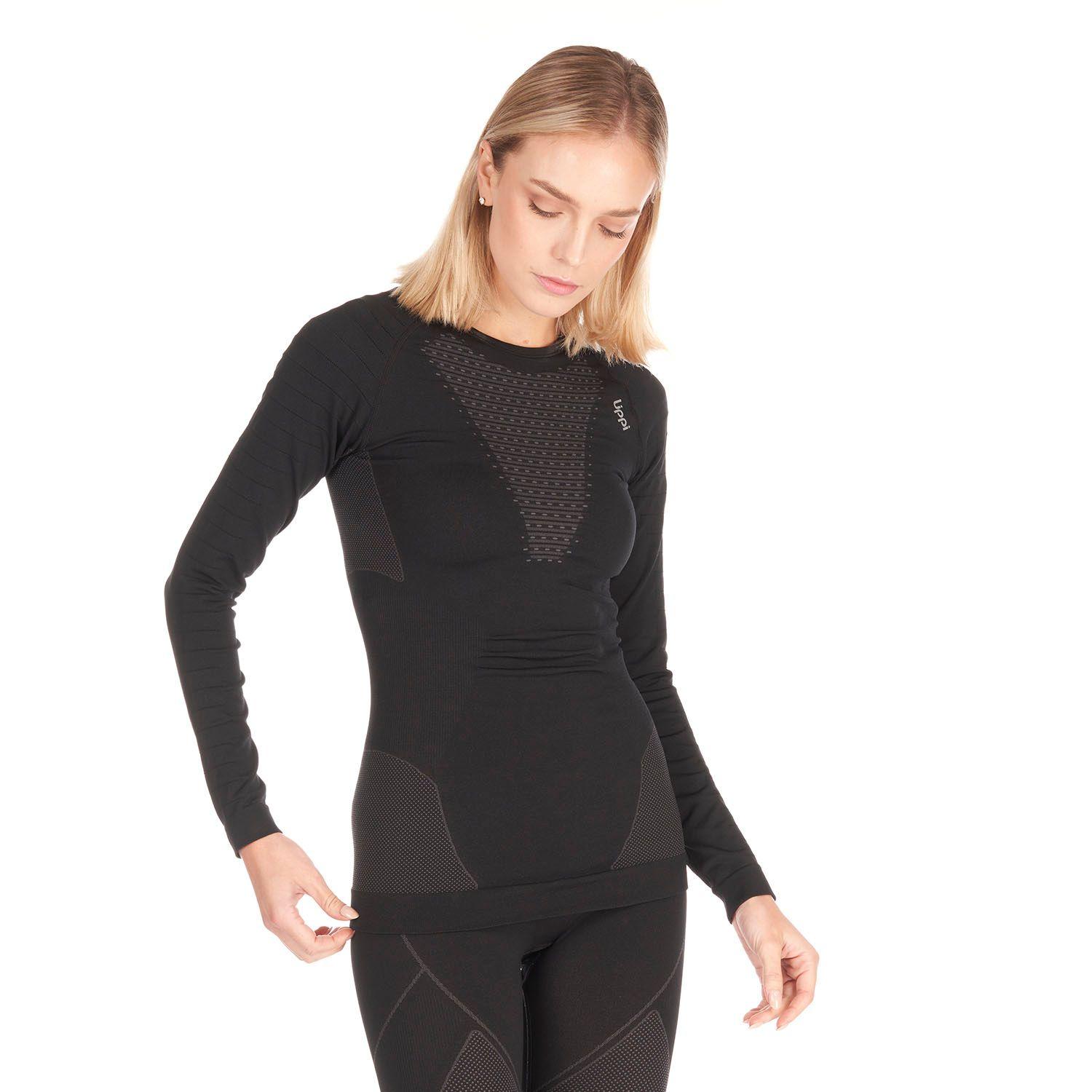 Primera Capa Mujer Skintec 2000 seamless top Negro Grafito Lippi-2