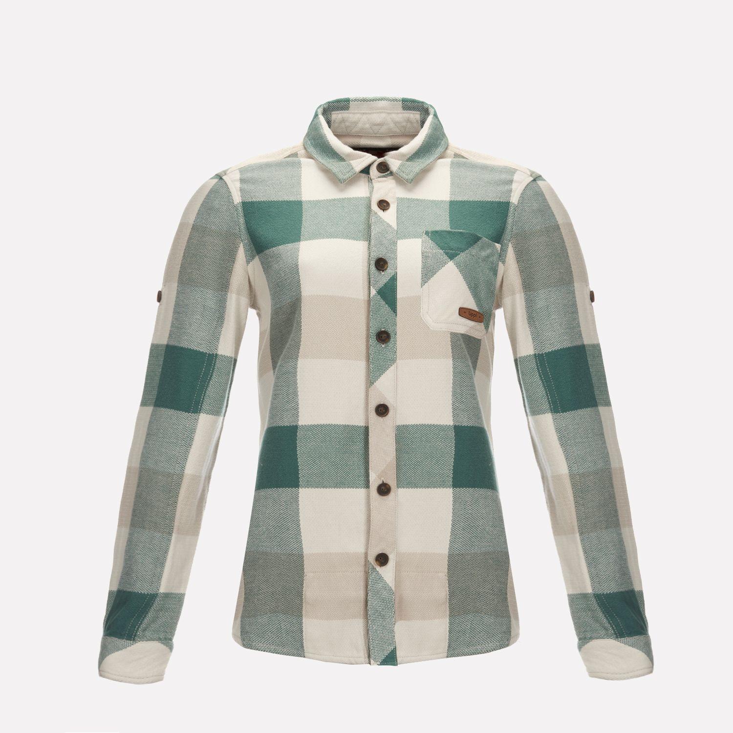 Camisa Mujer Lumberjack Shirt Verde Grisaceo Lippi-0