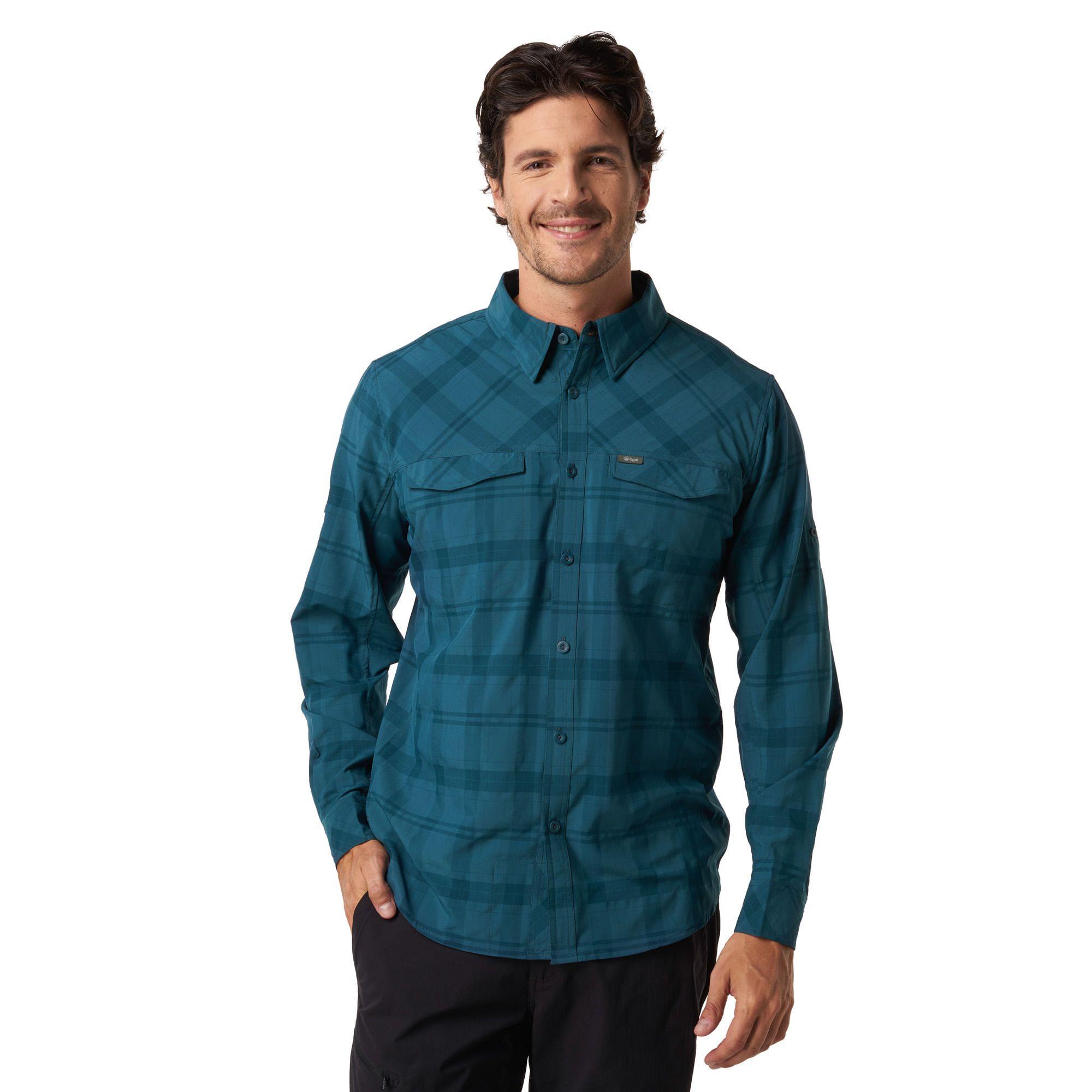 Camisa Hombre Geo Long Sleeve Shirt Gris Oscuro Lippi I19-2