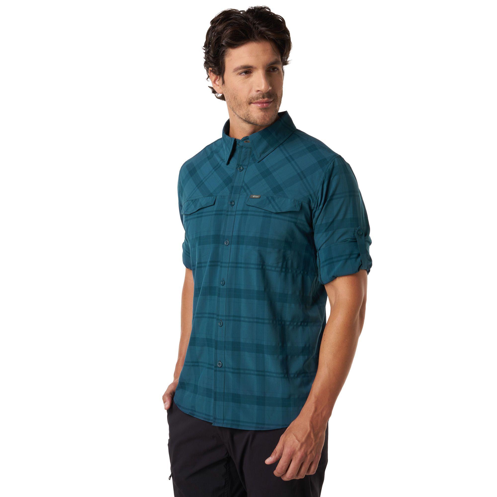 Camisa Hombre Geo Long Sleeve Shirt Gris Oscuro Lippi I19-3
