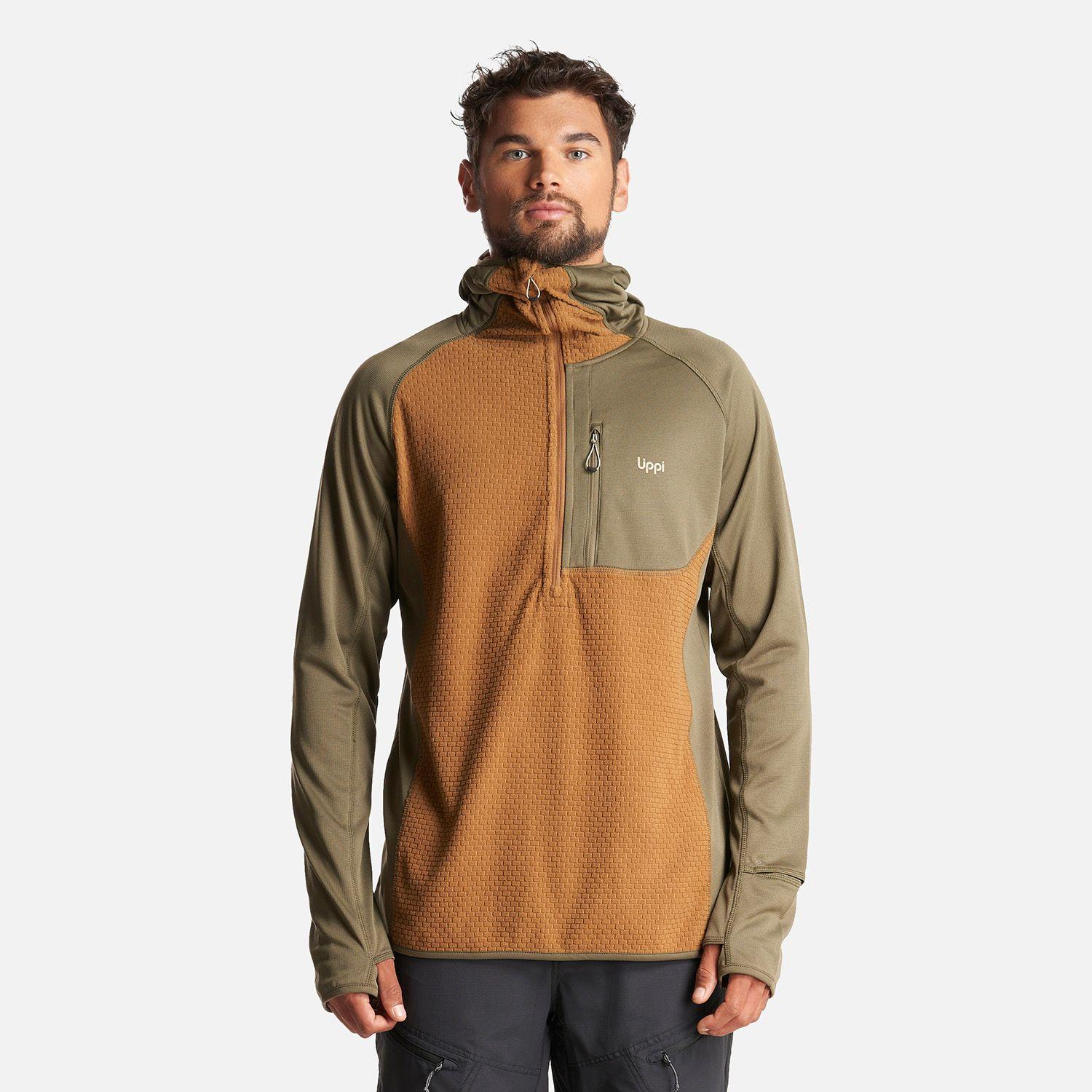 Poleron Hombre Jacaranda Mountain Nano-F 1/4 Zip Hoody Mostaza Oscuro Lippi-1