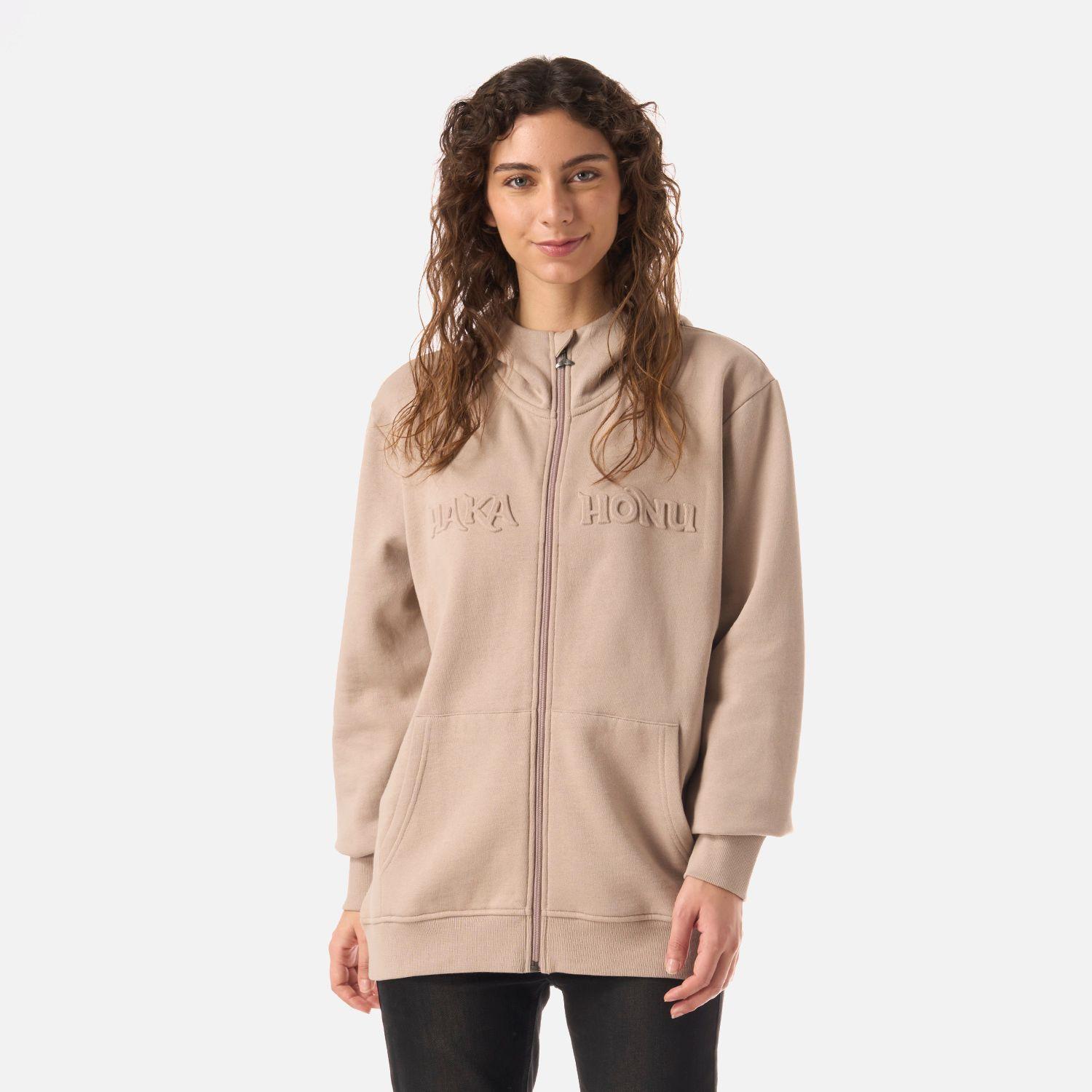 Polerón Mujer Motomami Full Zip Taupe Haka Honu V26-0