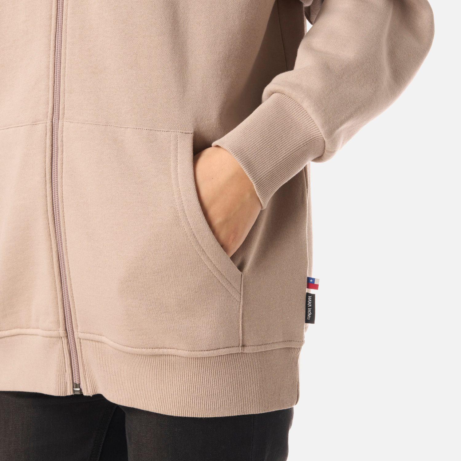 Polerón Mujer Motomami Full Zip Taupe Haka Honu V26-4
