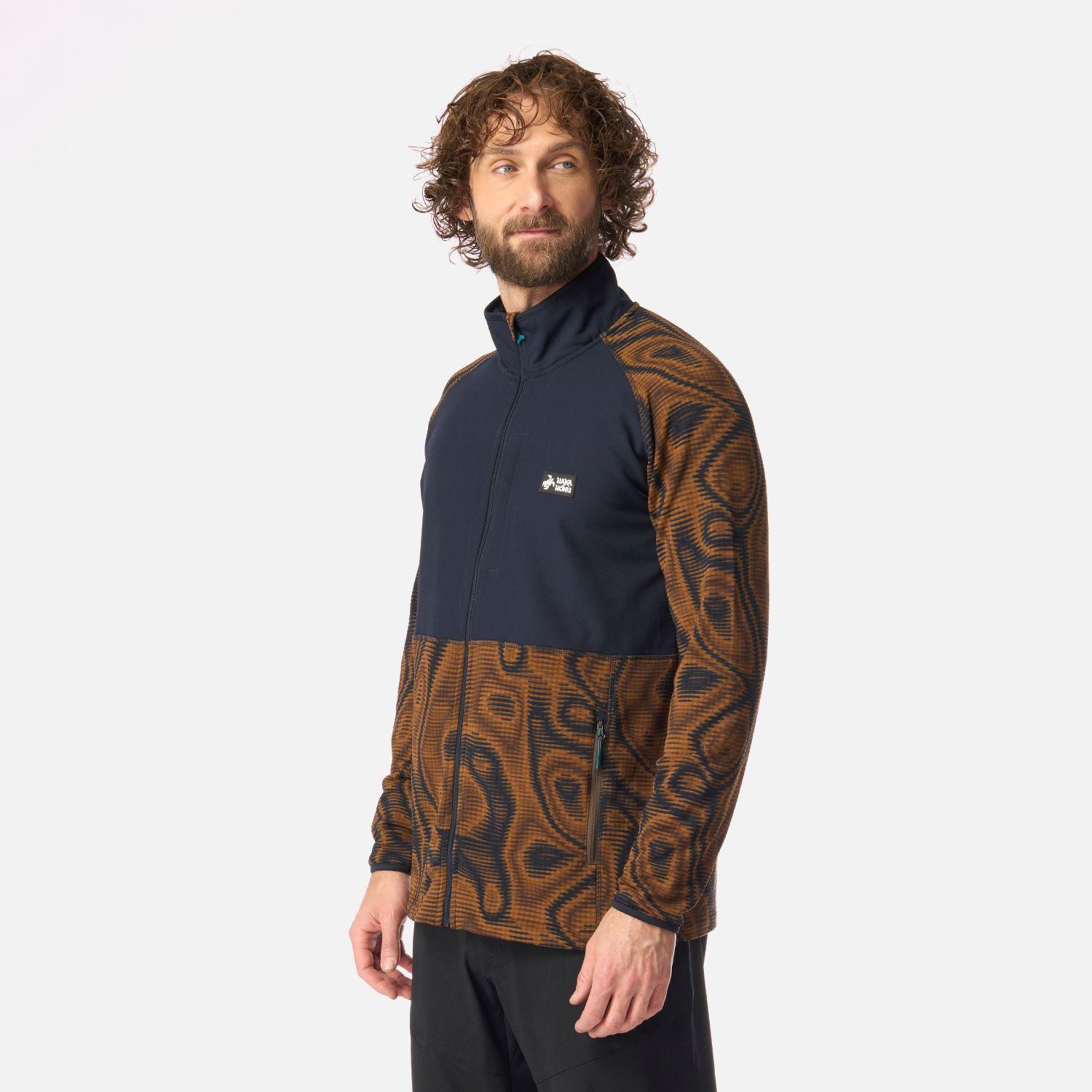 Polerón Hombre Taina Full Zip Print Café Haka Honu I26-1
