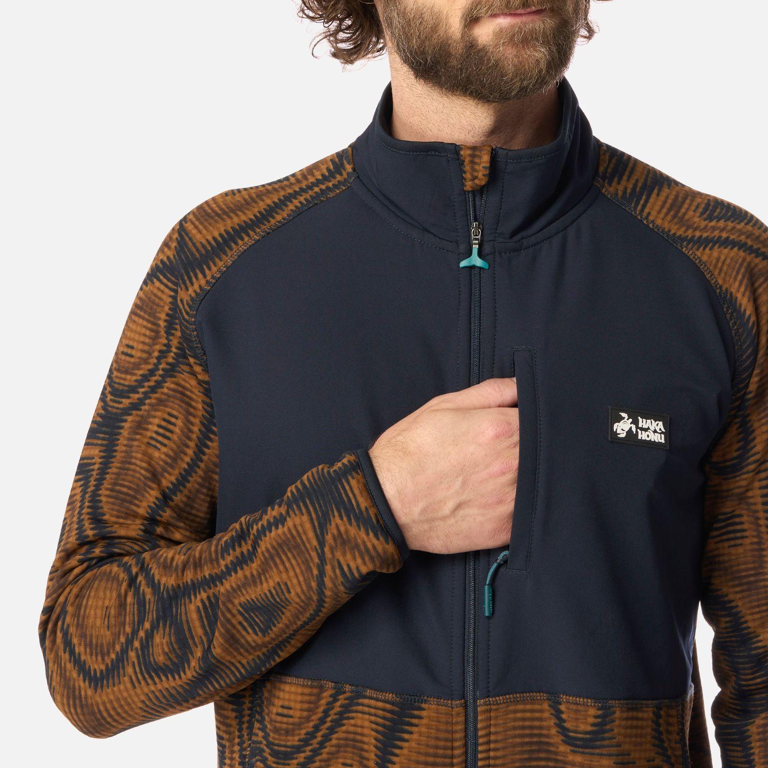 Polerón Hombre Taina Full Zip Print Café Haka Honu I26-3