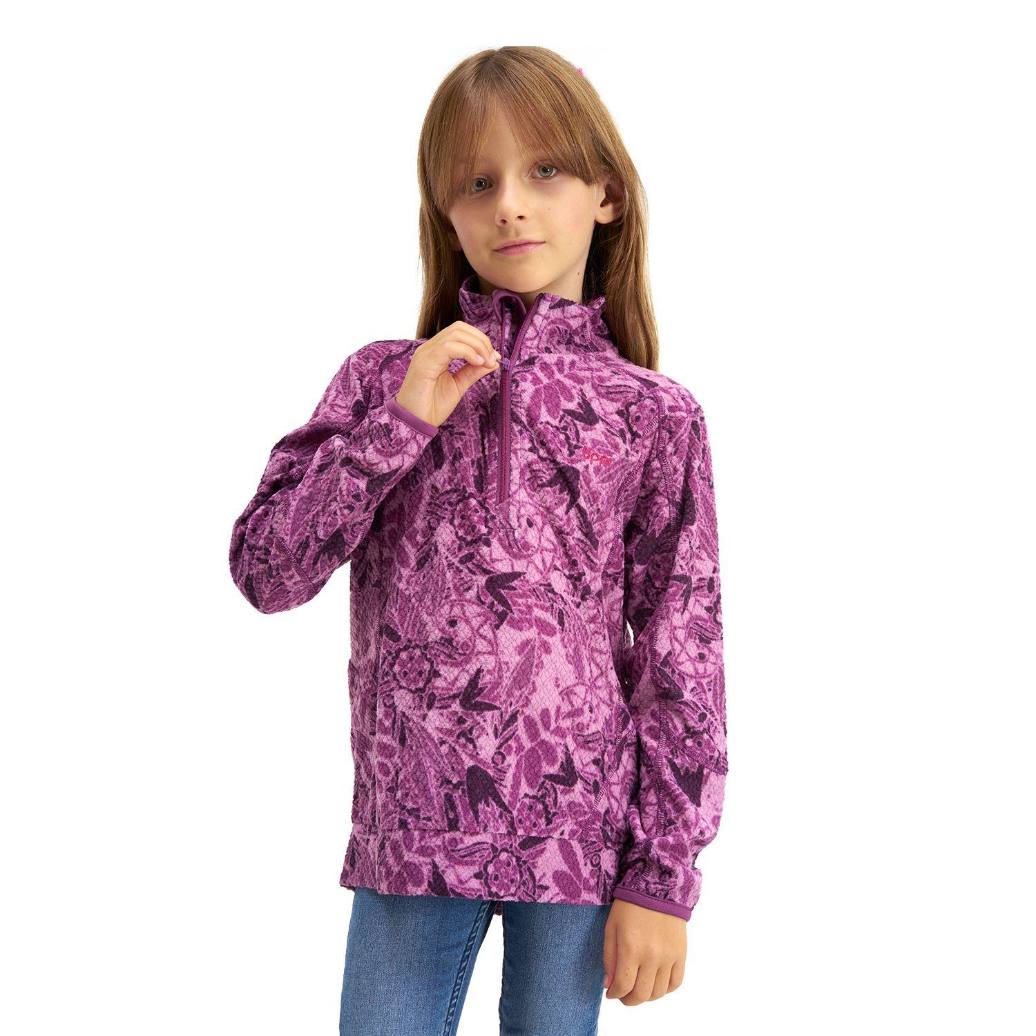 Poleron Niña Saltamontes Nano-F 1/4 Zip Print Uva Lippi-1