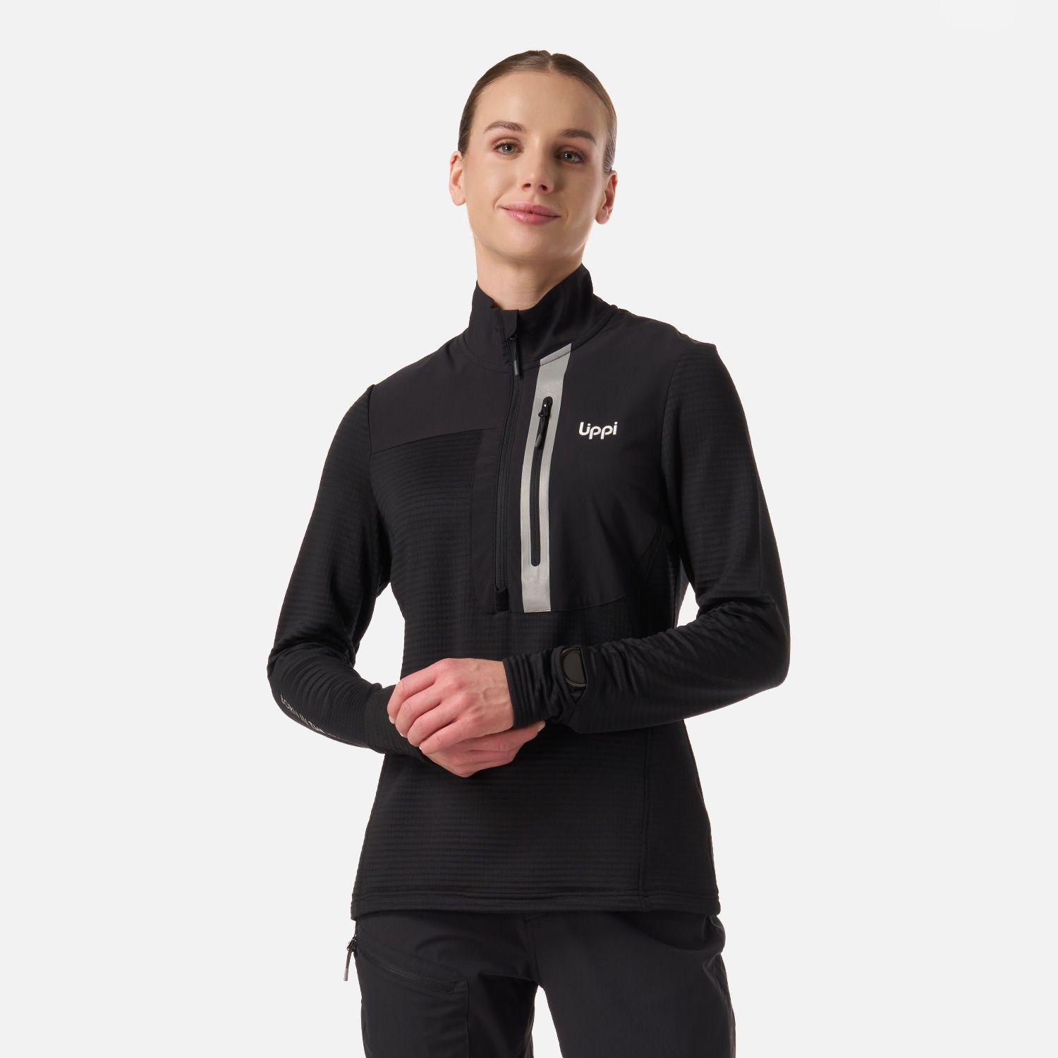 Polerón Mujer Karova Nano-F 1/4 Zip Negro Lippi V26-0