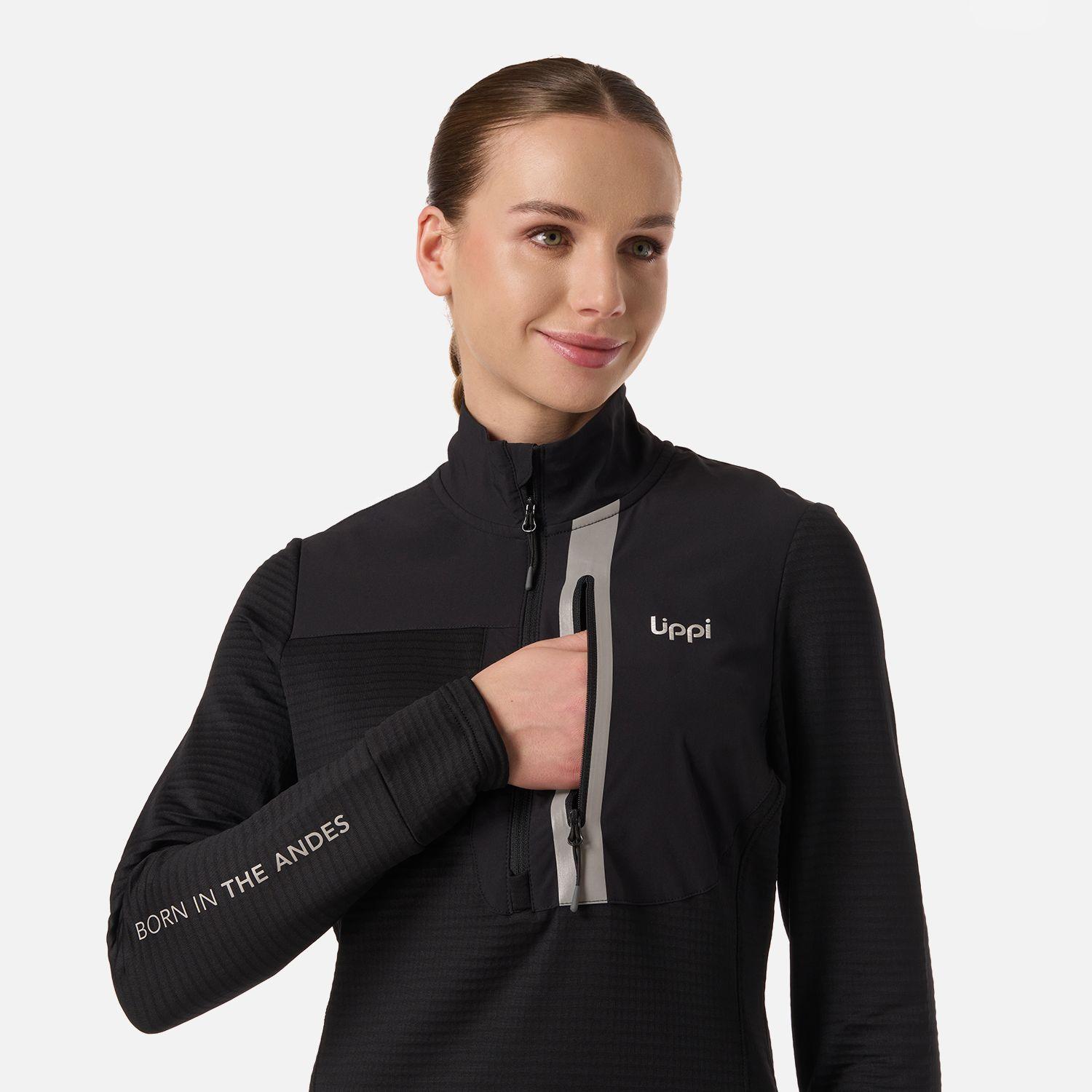 Polerón Mujer Karova Nano-F 1/4 Zip Negro Lippi V26-3