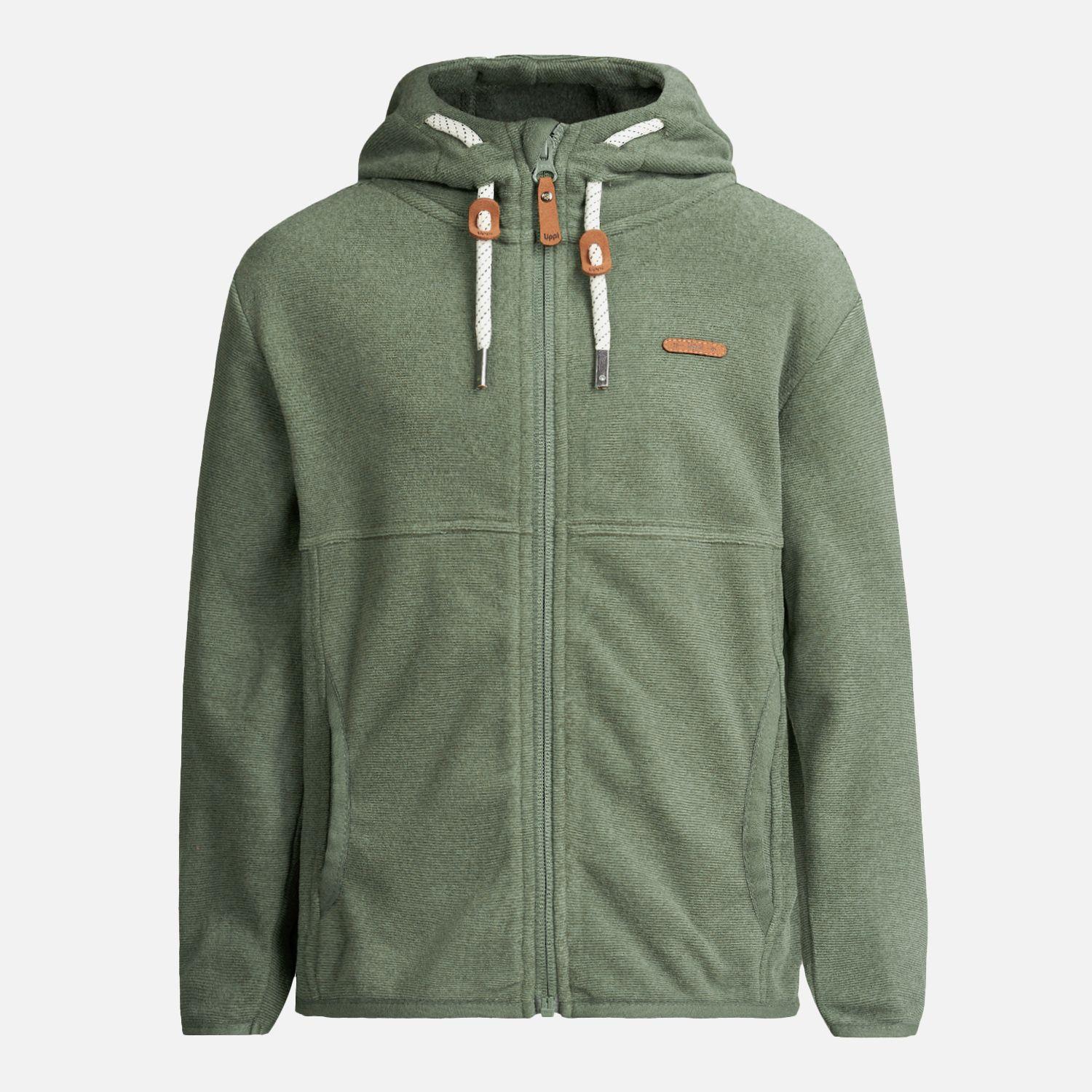 Poleron Niña Stripes Nano-F Full Zip Hoody Verde Botella Lippi-0