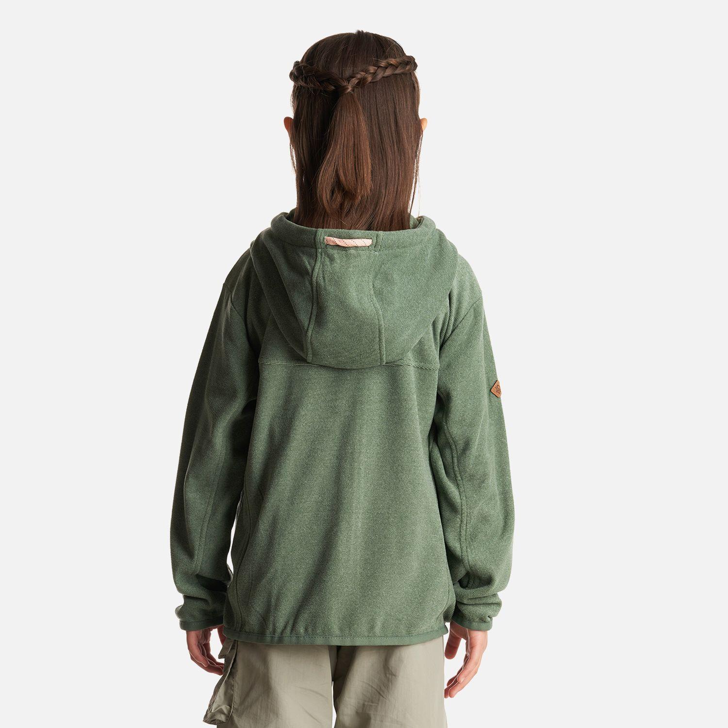 Poleron Niña Stripes Nano-F Full Zip Hoody Verde Botella Lippi-3
