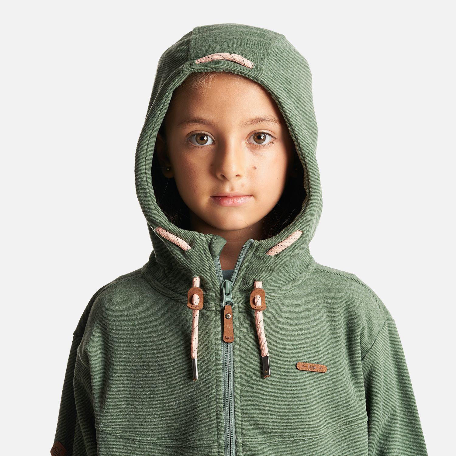 Poleron Niña Stripes Nano-F Full Zip Hoody Verde Botella Lippi-4