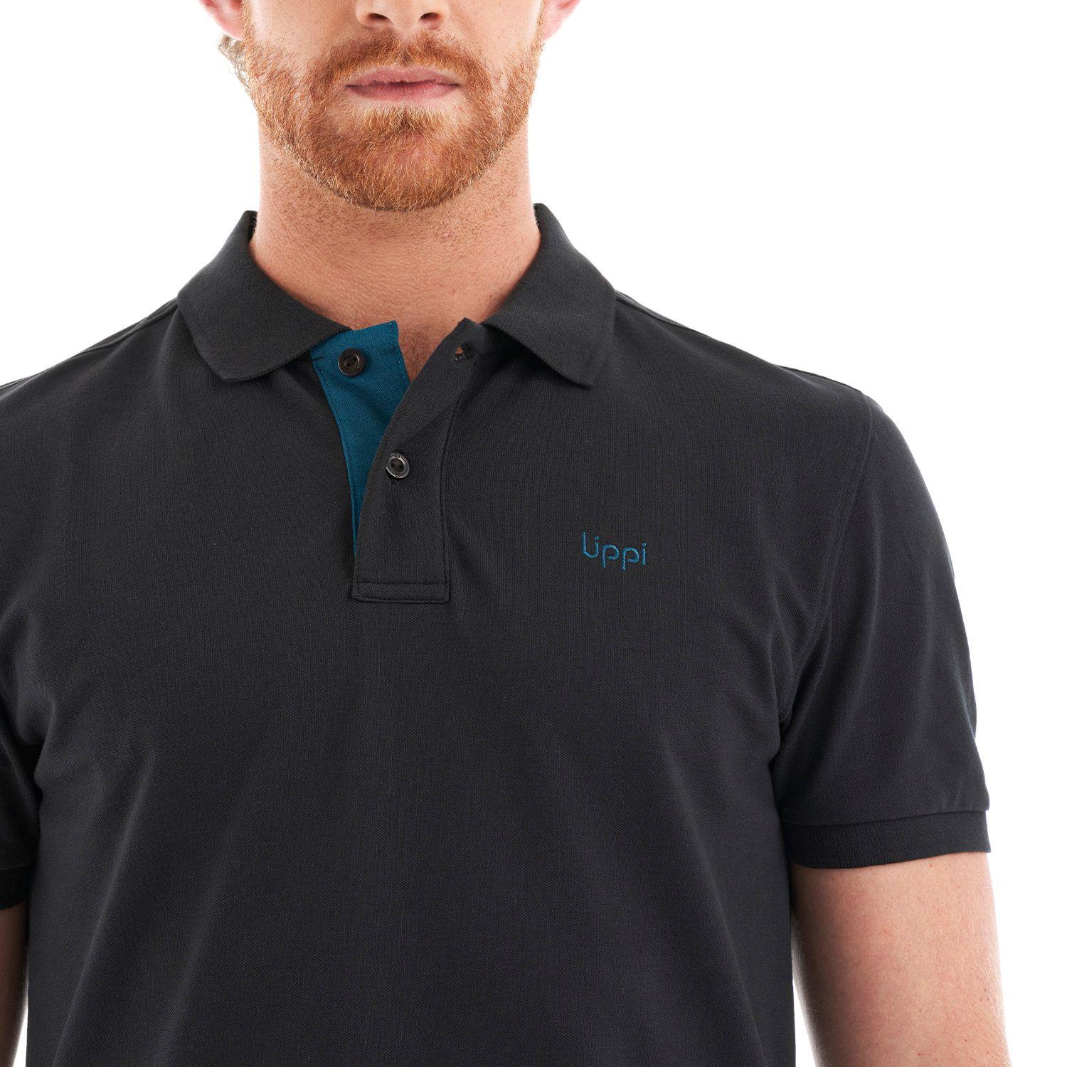 Polera Hombre First Class Elastic Polo Negro Lippi V23-6