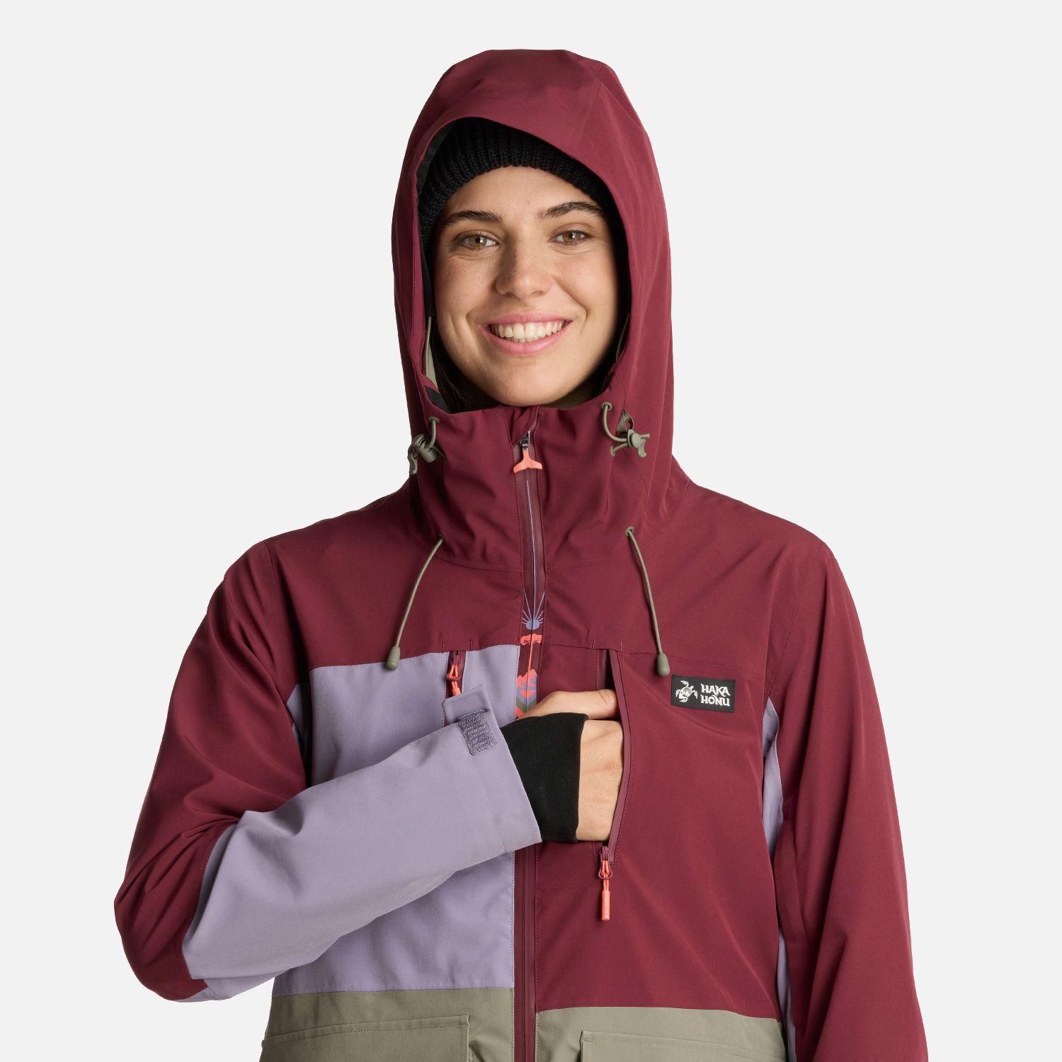 Chaqueta Mujer Viento Blanco Burdeo Haka Honu I25-3
