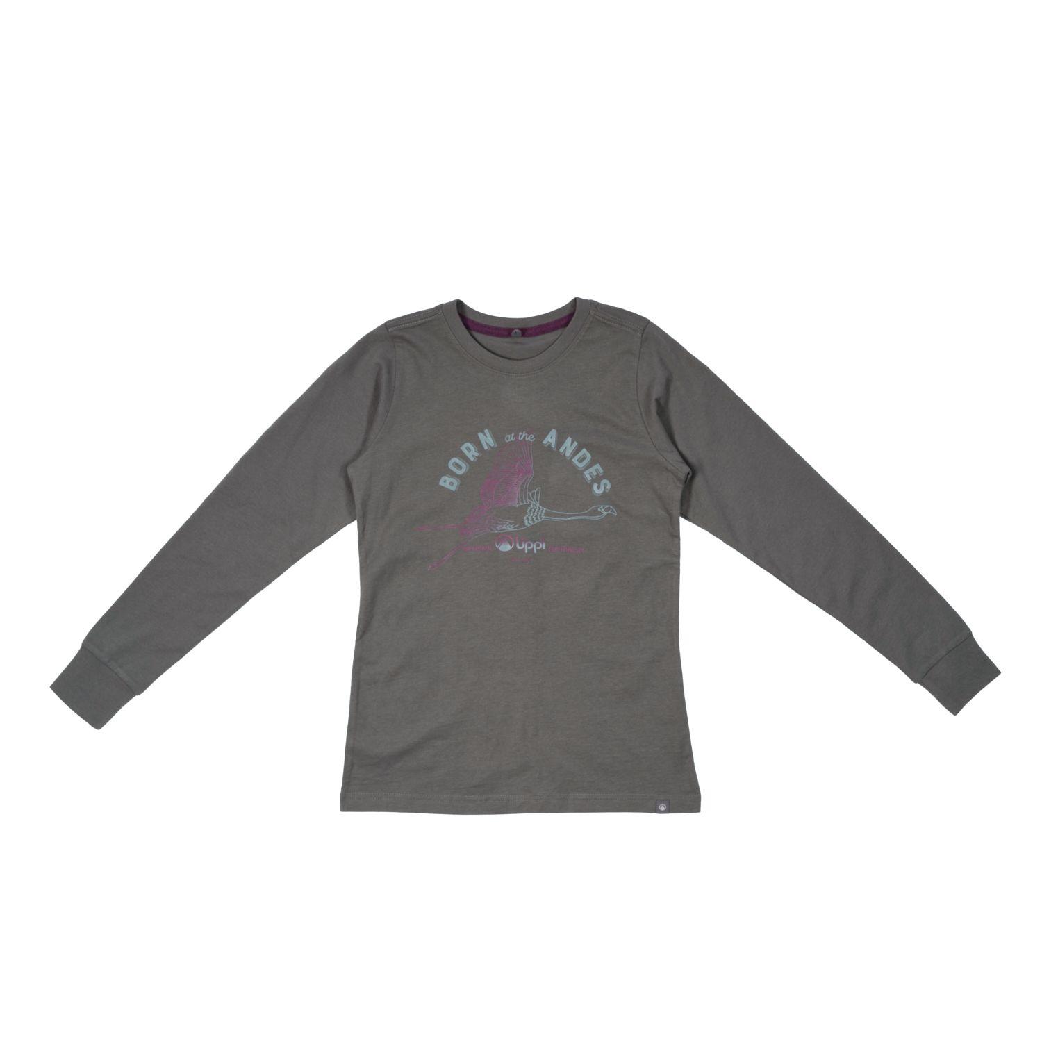 Polera Teen Girl Range Long-Sleeve Cotton T-Shirt Azul Grisaceo Lippi-0