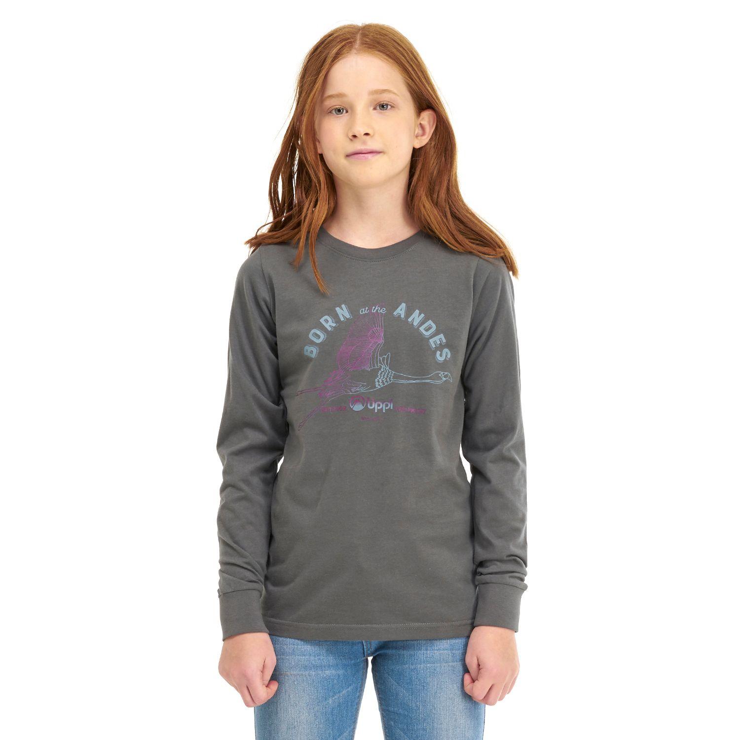 Polera Teen Girl Range Long-Sleeve Cotton T-Shirt Azul Grisaceo Lippi-1