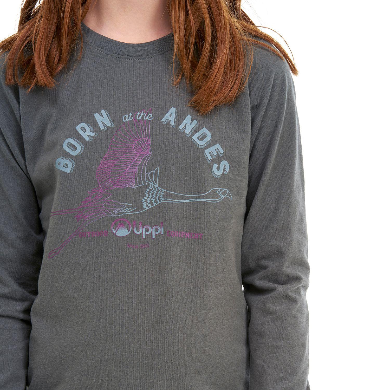 Polera Teen Girl Range Long-Sleeve Cotton T-Shirt Azul Grisaceo Lippi-3